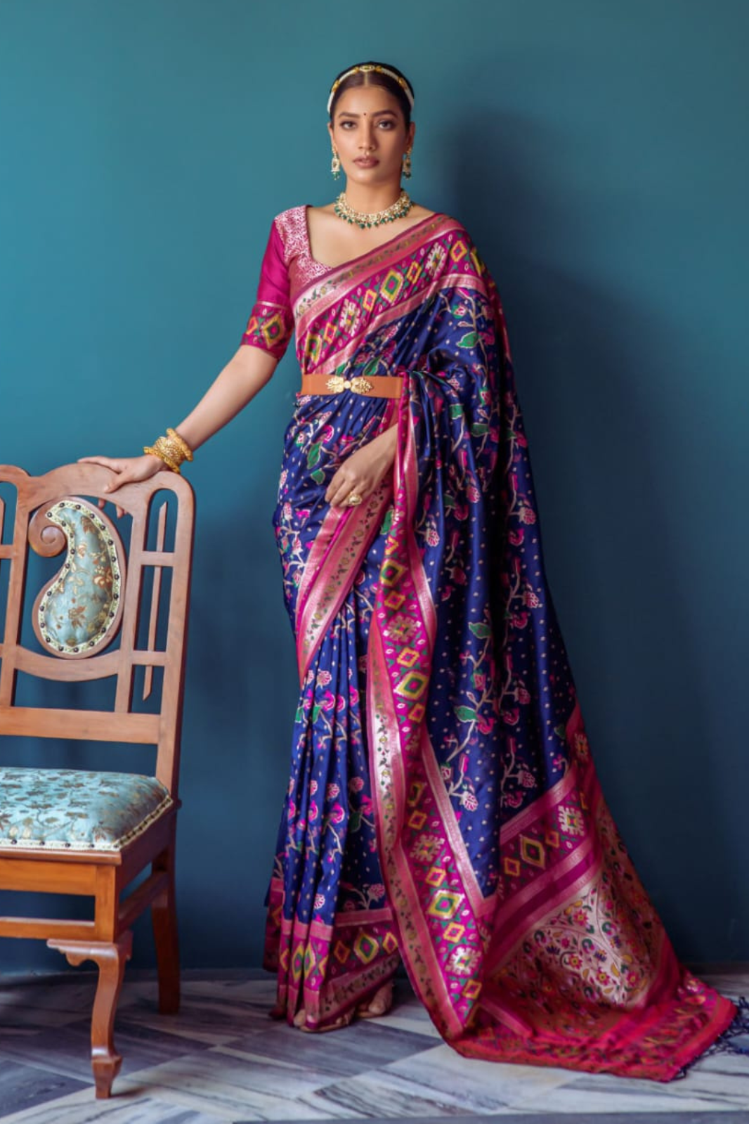 Indigo Blue Patola Saree