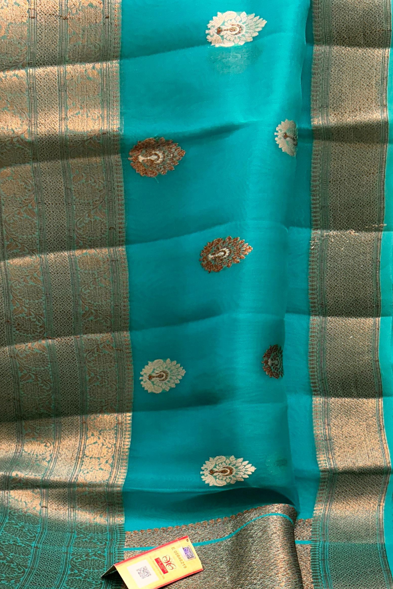 Firozi Banarasi  Kora Silk Saree With Grand Matt Finish
