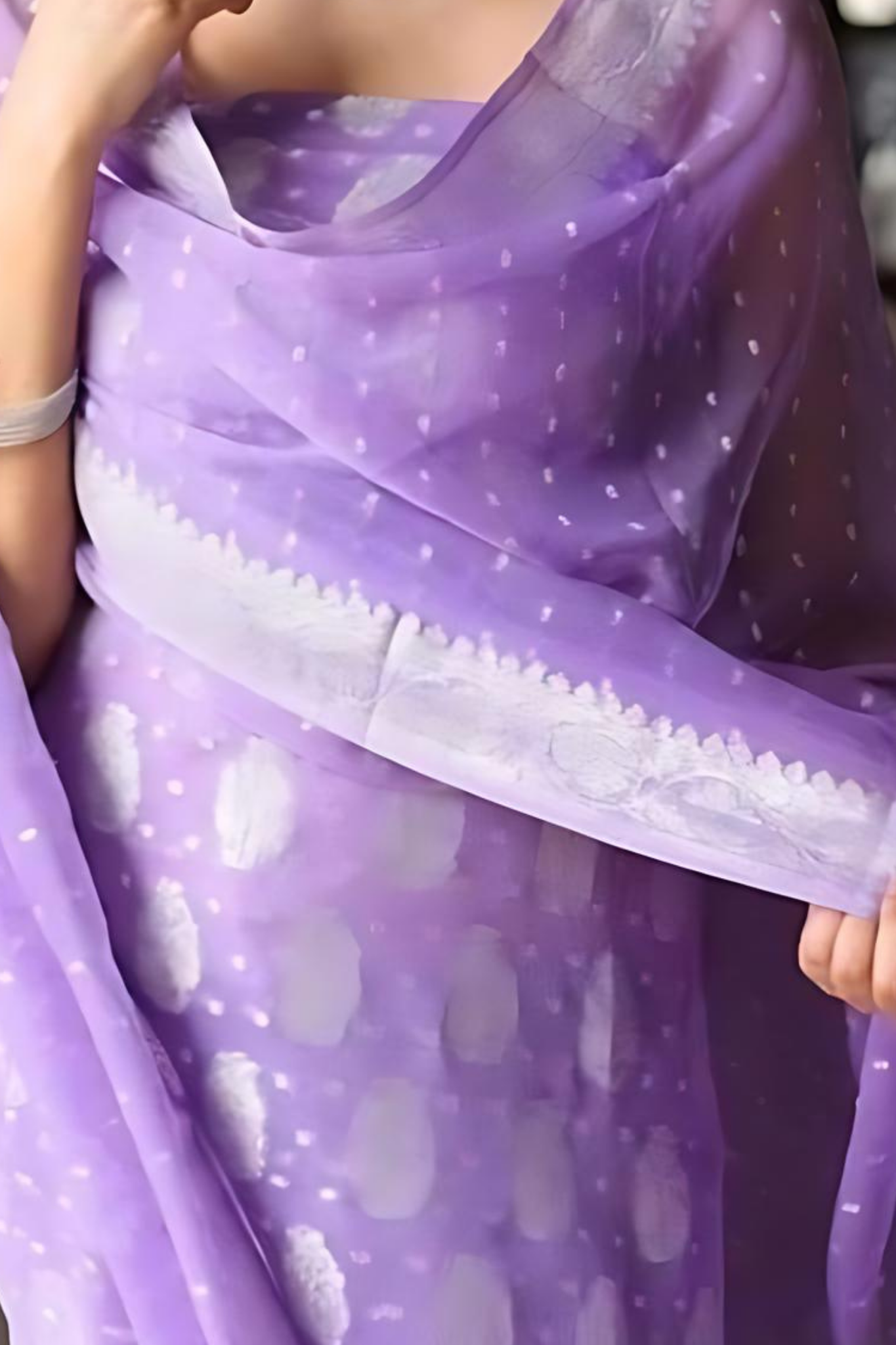 Violet Colour Banarasi Khaddi Georgette Dress