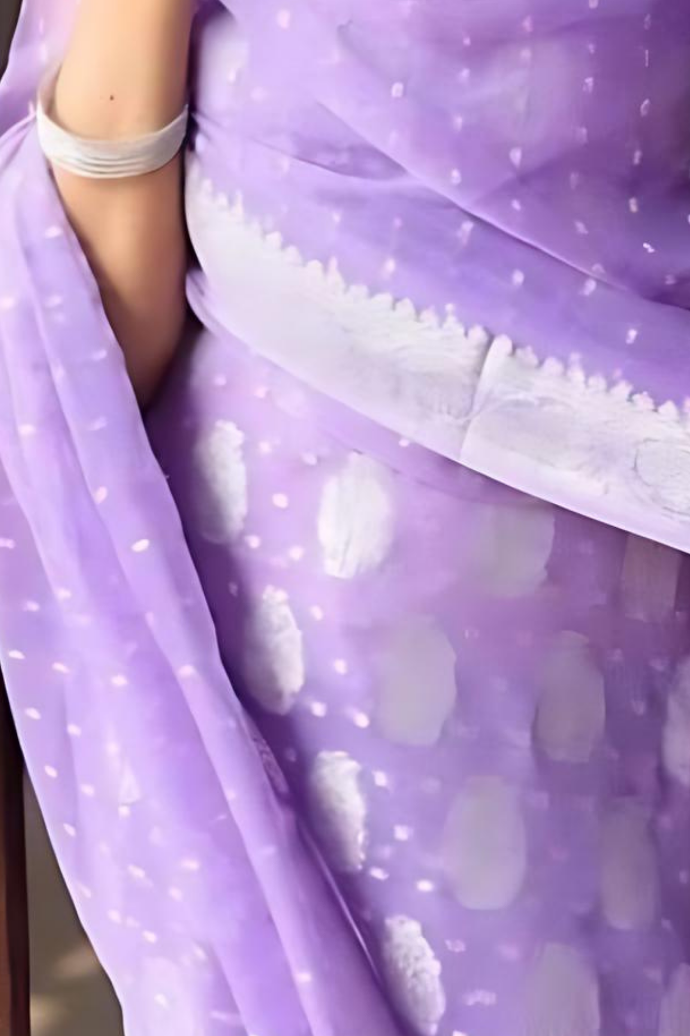 Violet Colour Banarasi Khaddi Georgette Dress