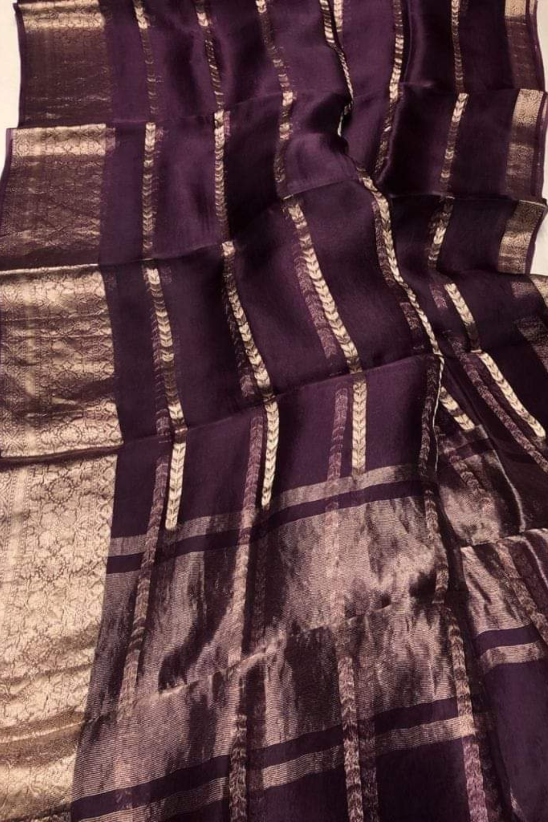 Wine Soft Banarasi Silk Saree