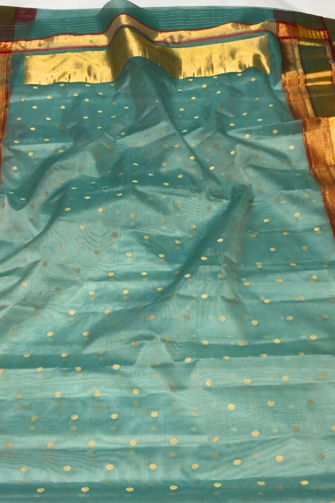 Seaweed Green  Chanderi kanjivaram Silk Saree