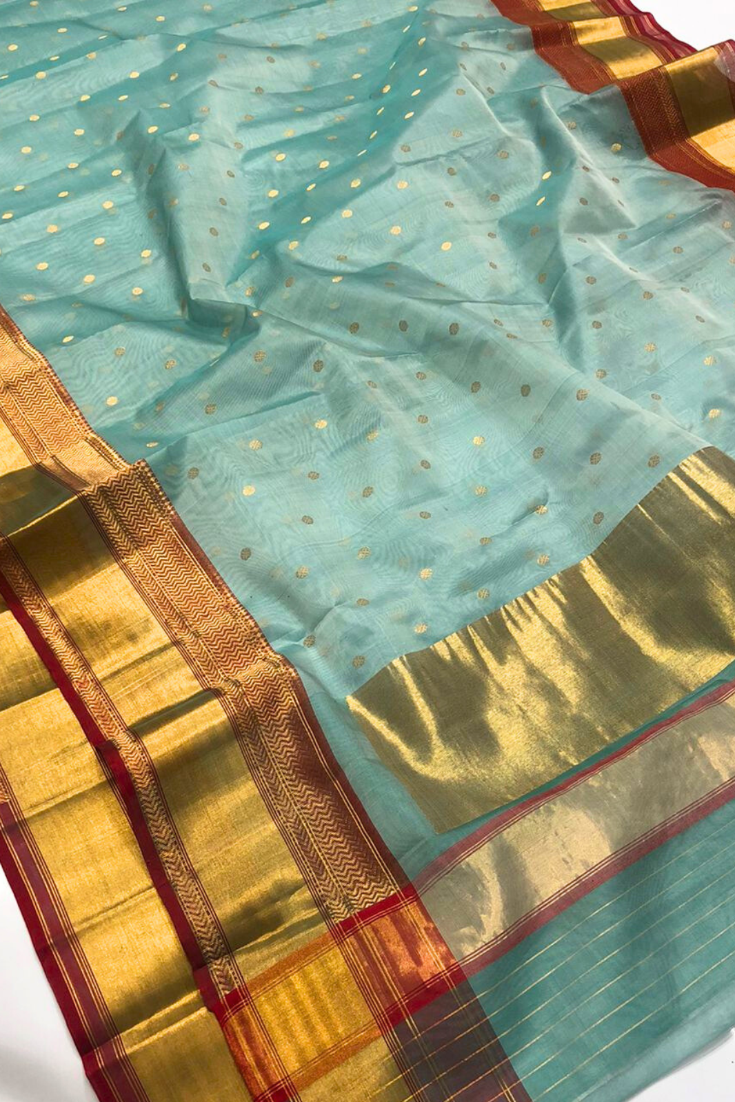 Seaweed Green  Chanderi kanjivaram Silk Saree