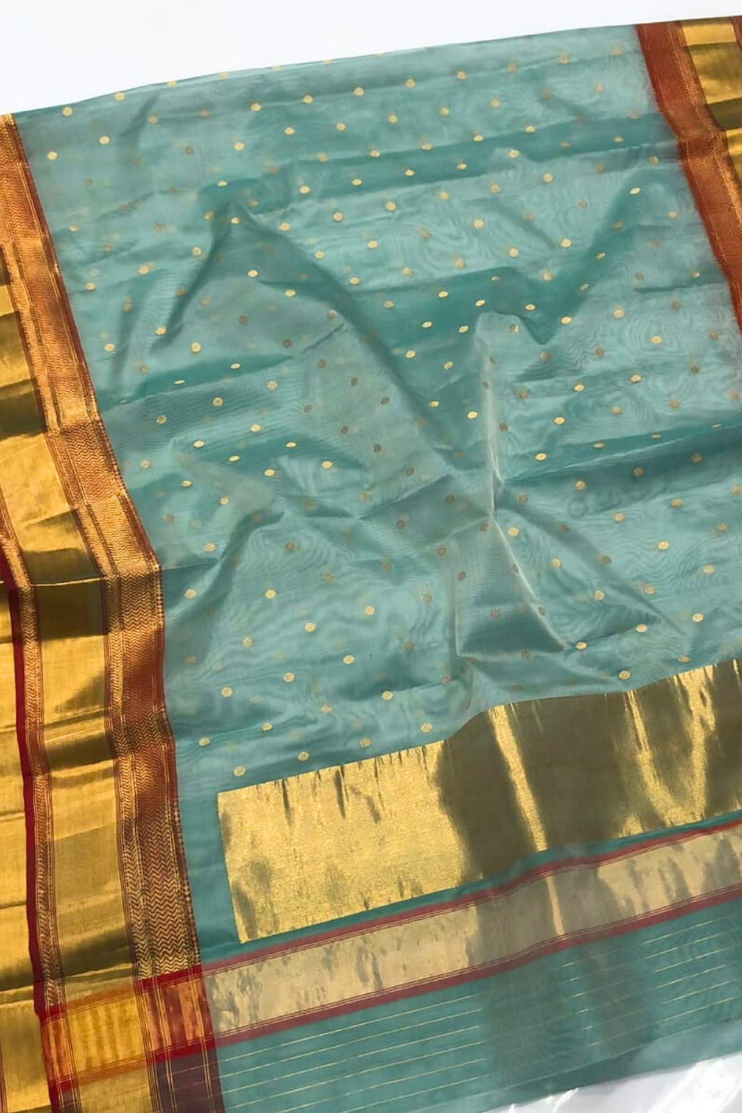 Seaweed Green  Chanderi kanjivaram Silk Saree