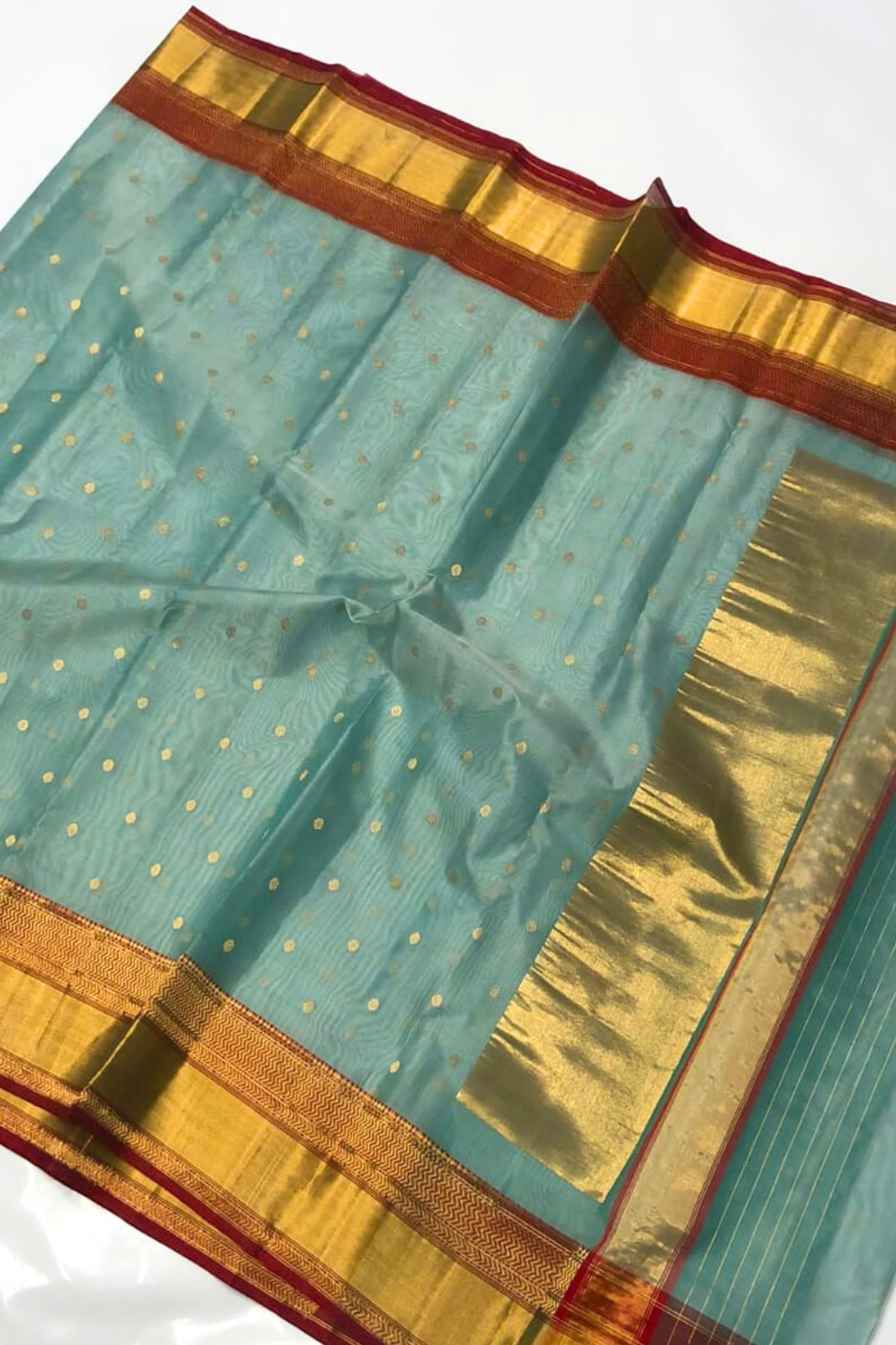 Seaweed Green  Chanderi kanjivaram Silk Saree