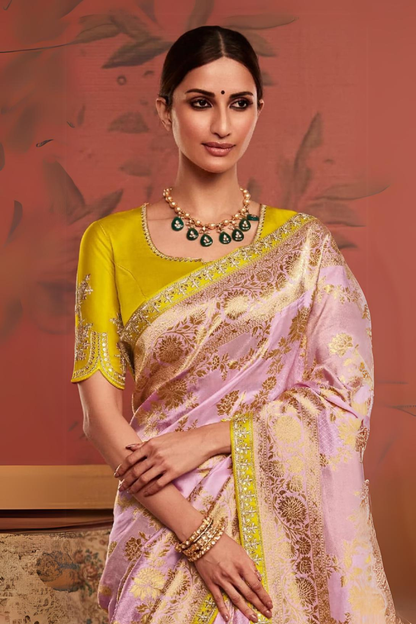 Soft Pink With Pure Banarasi Silk Saree