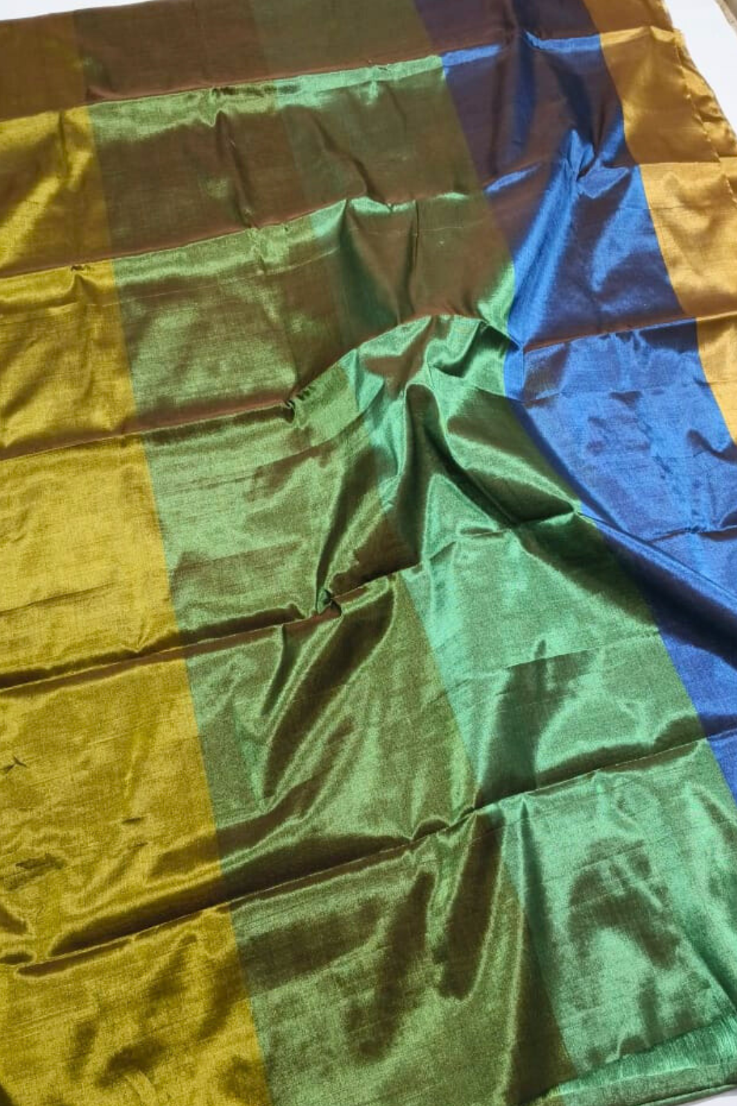 Multicolour Pure Handloom Handweaved Tissue Silk Saree