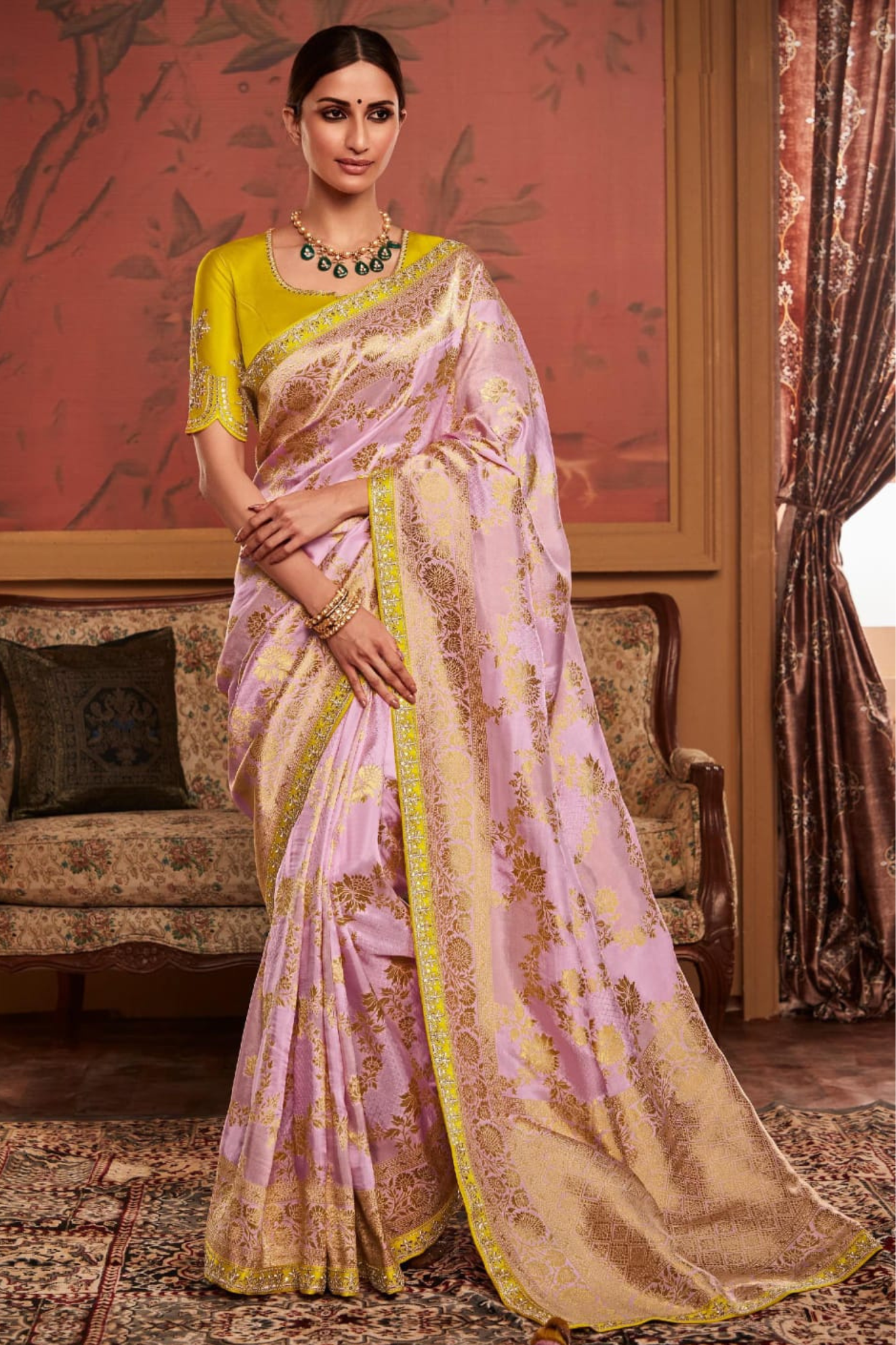 Soft Pink With Pure Banarasi Silk Saree