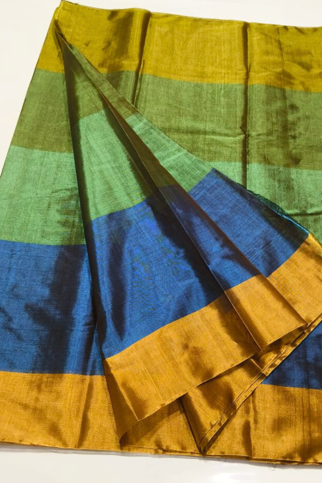 Multicolour Pure Handloom Handweaved Tissue Silk Saree