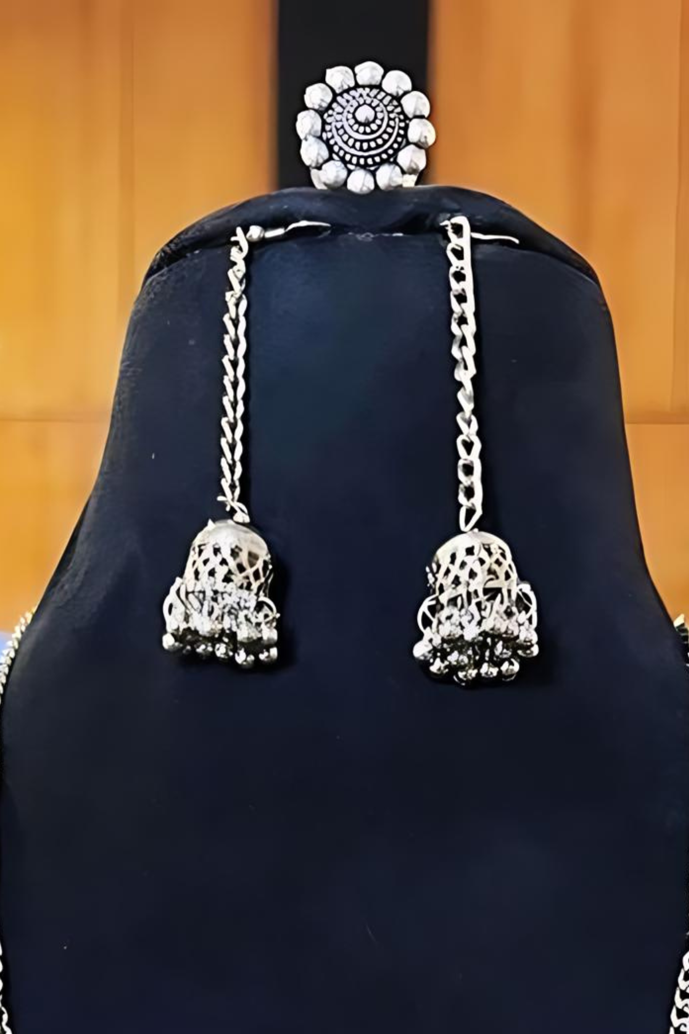 GERMAN SILVER JHUMKA EARRINGS