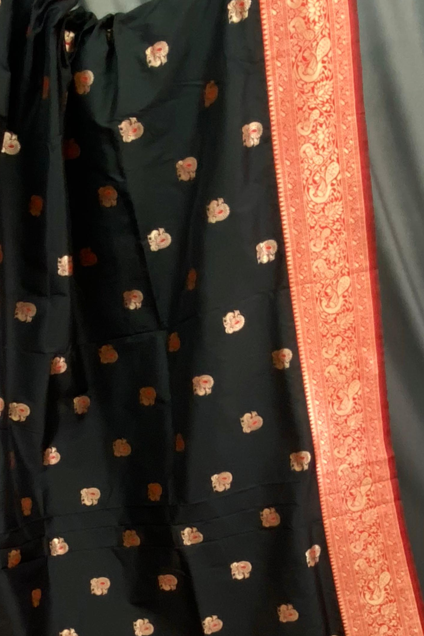 Bold Black Paithani Silk Saree