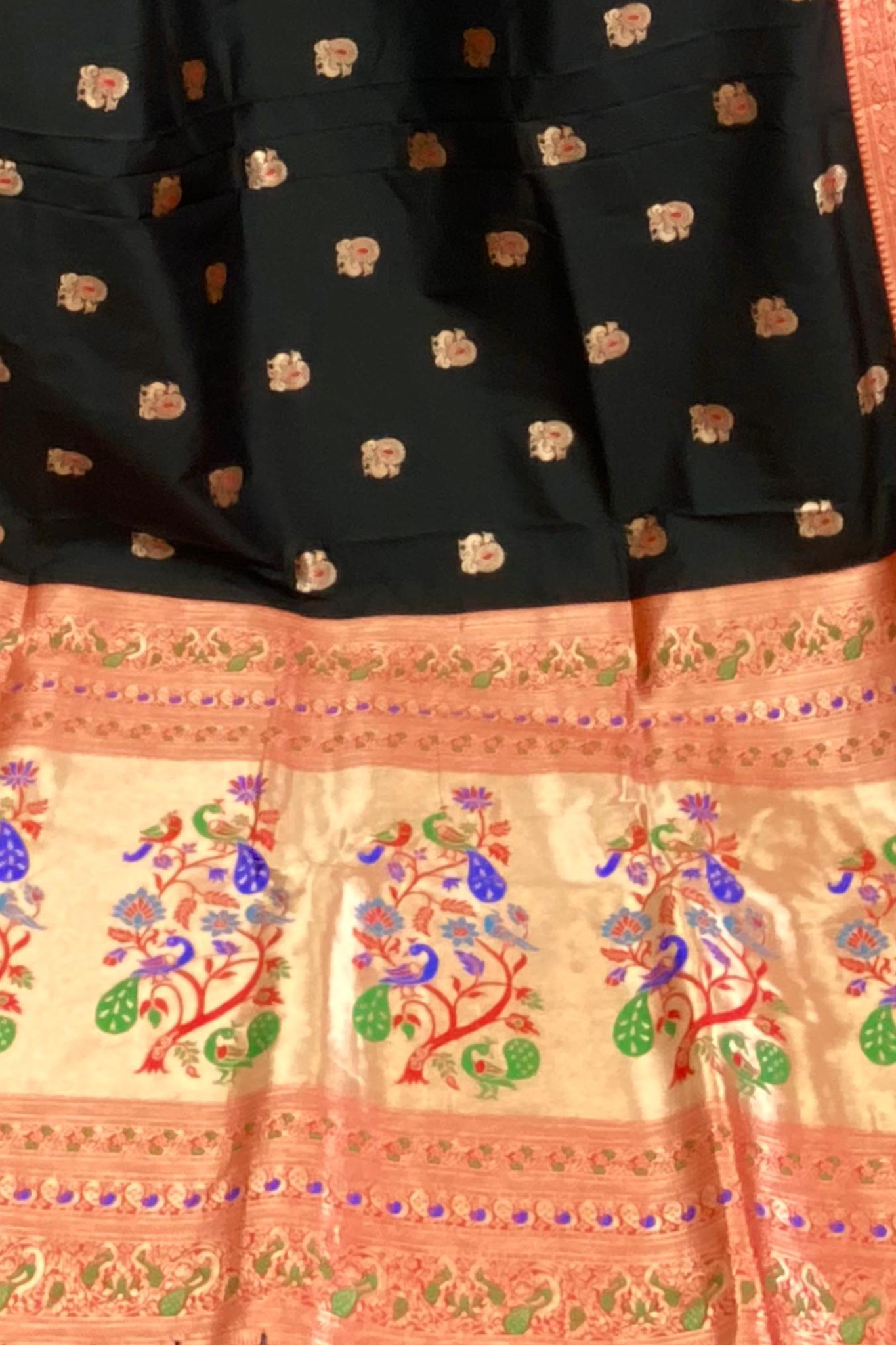 Bold Black Paithani Silk Saree