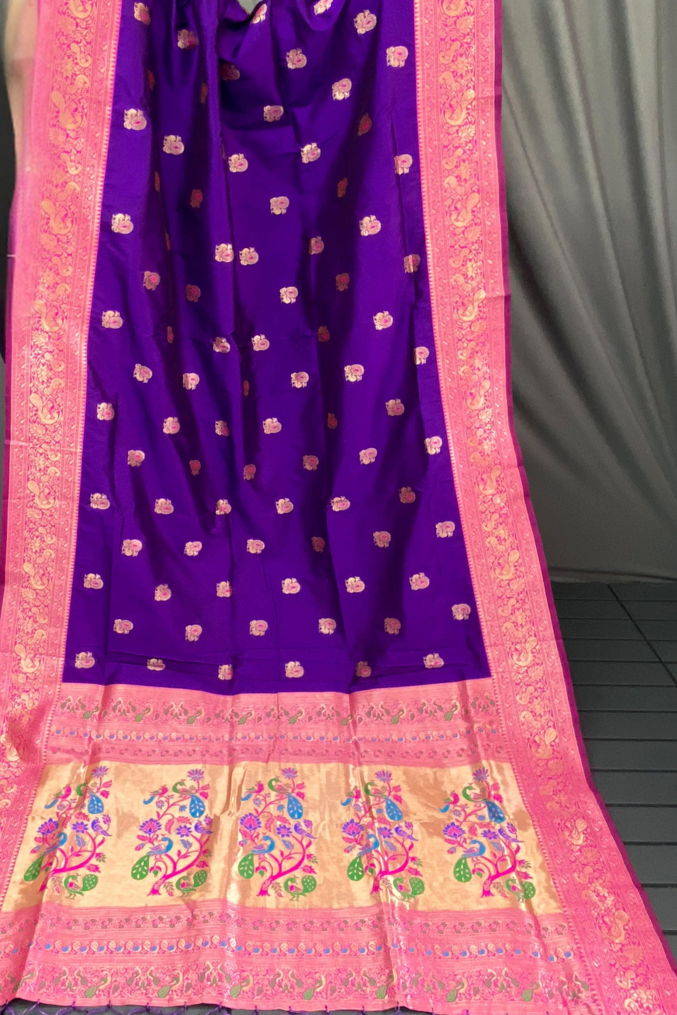 Purple Paithani Silk Saree
