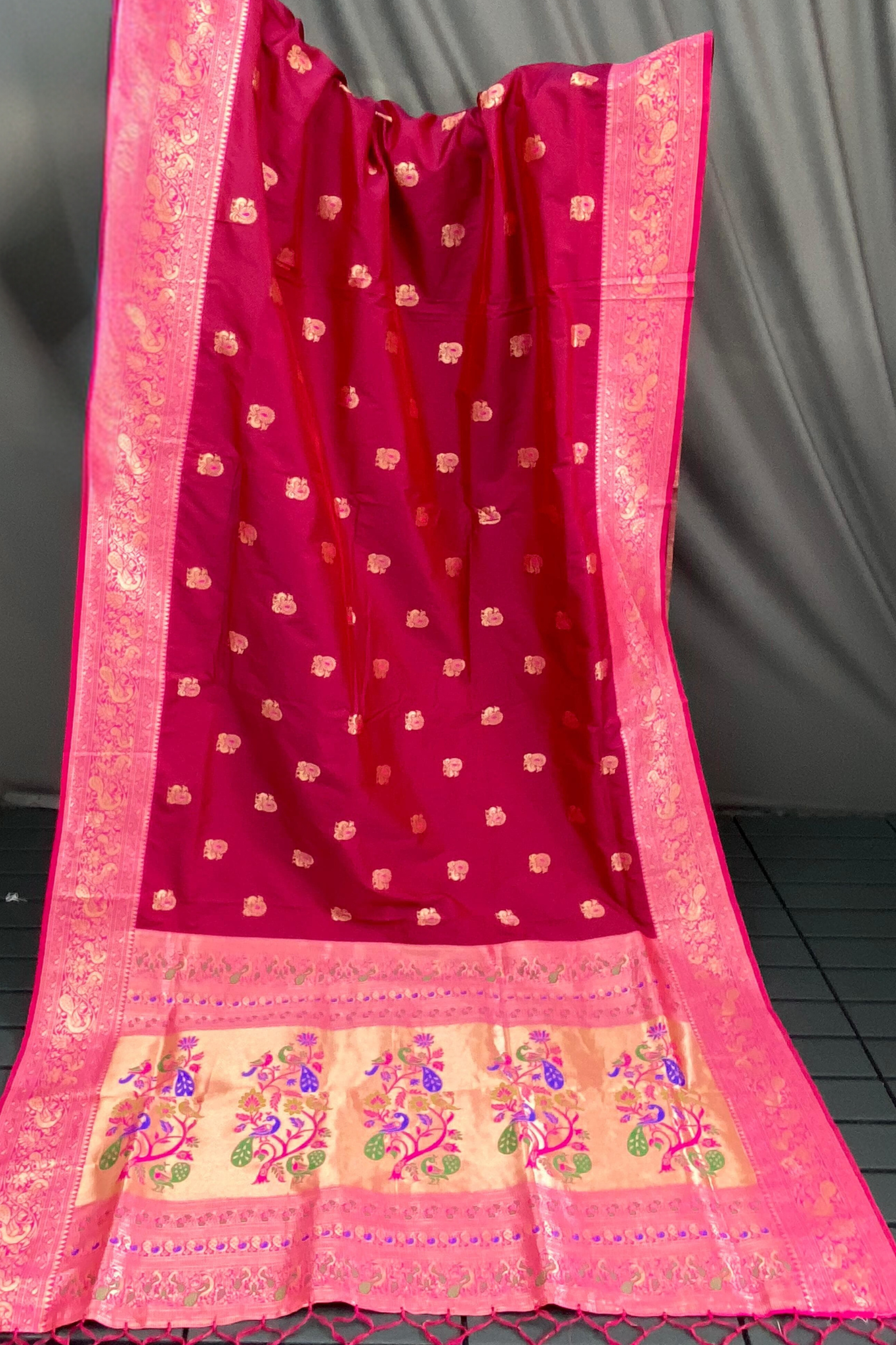 Rani Red Paithani Silk Saree