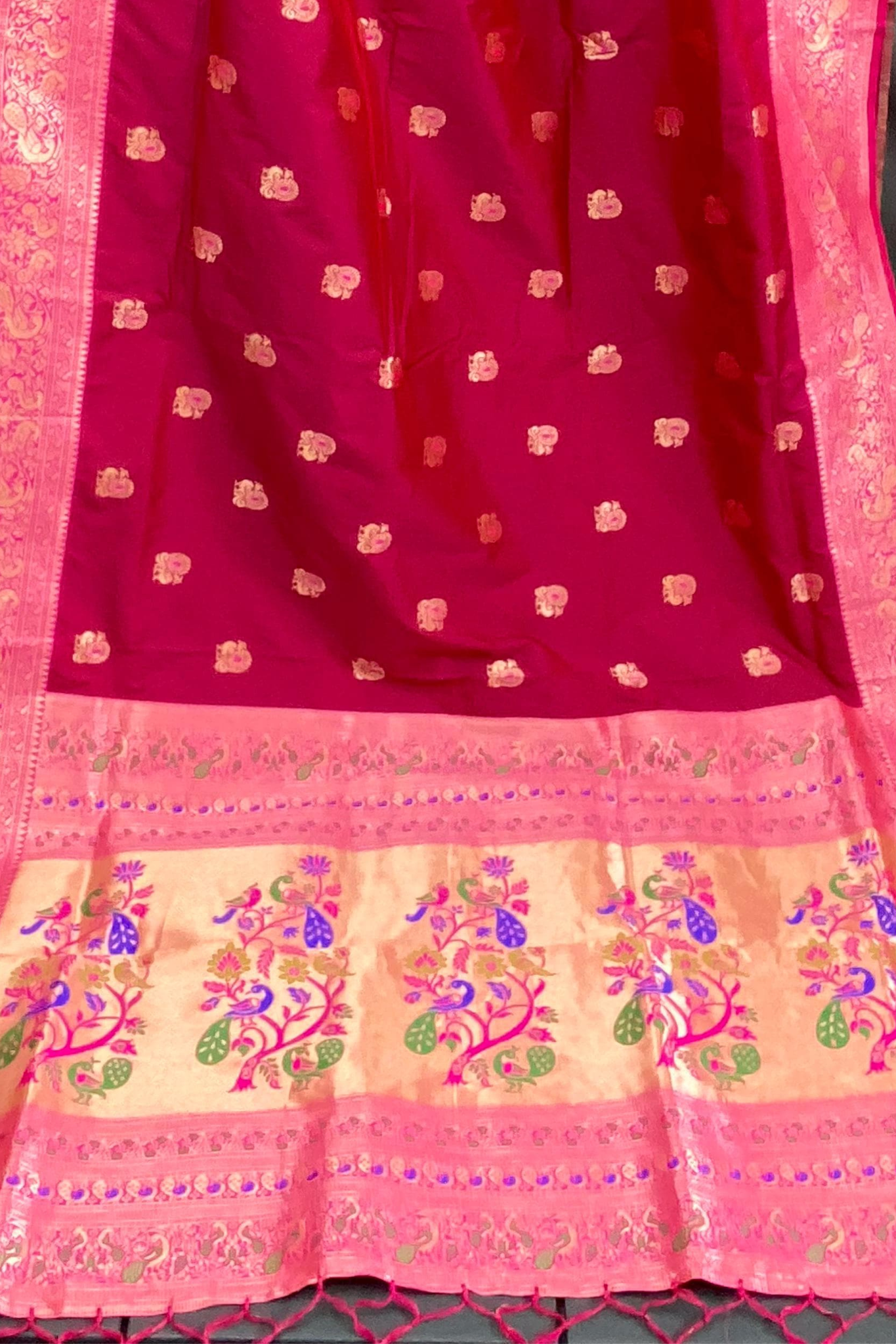 Rani Red Paithani Silk Saree