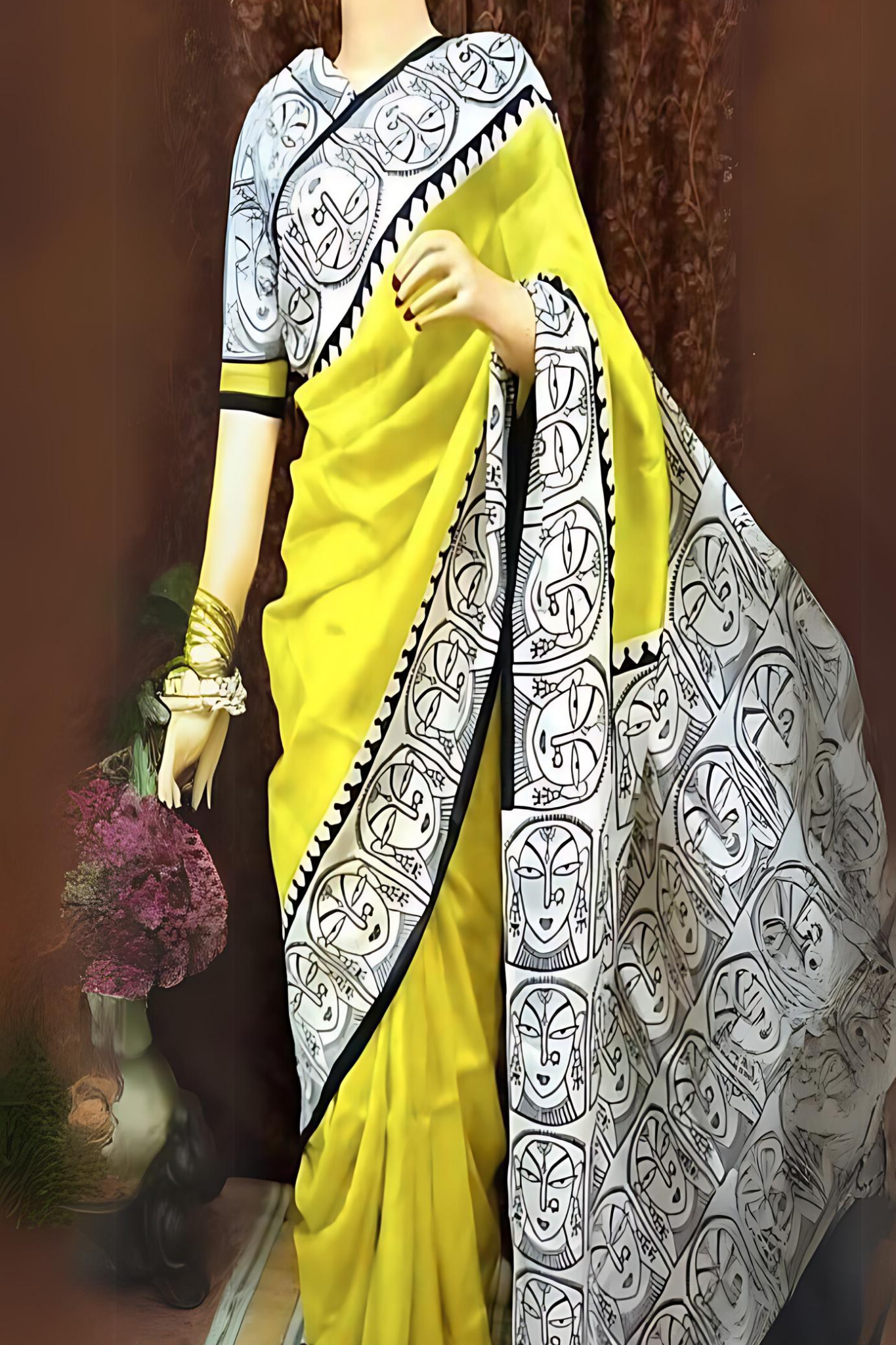 Sunshine Yellow Pure Bengal Handloom Saree