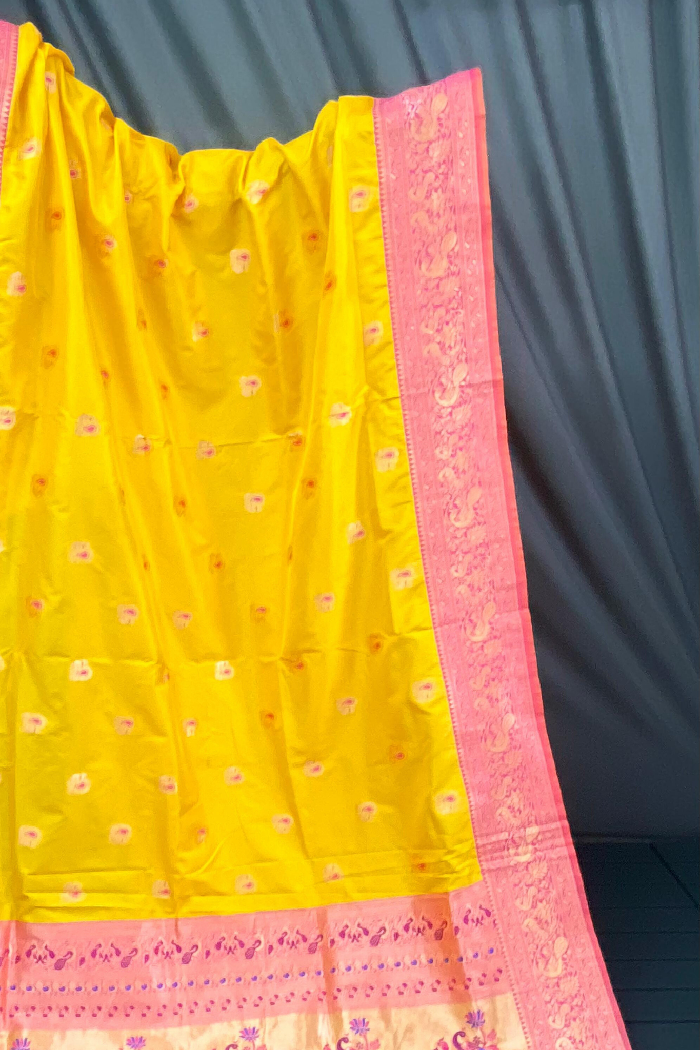 Yellow Paithani Silk Saree