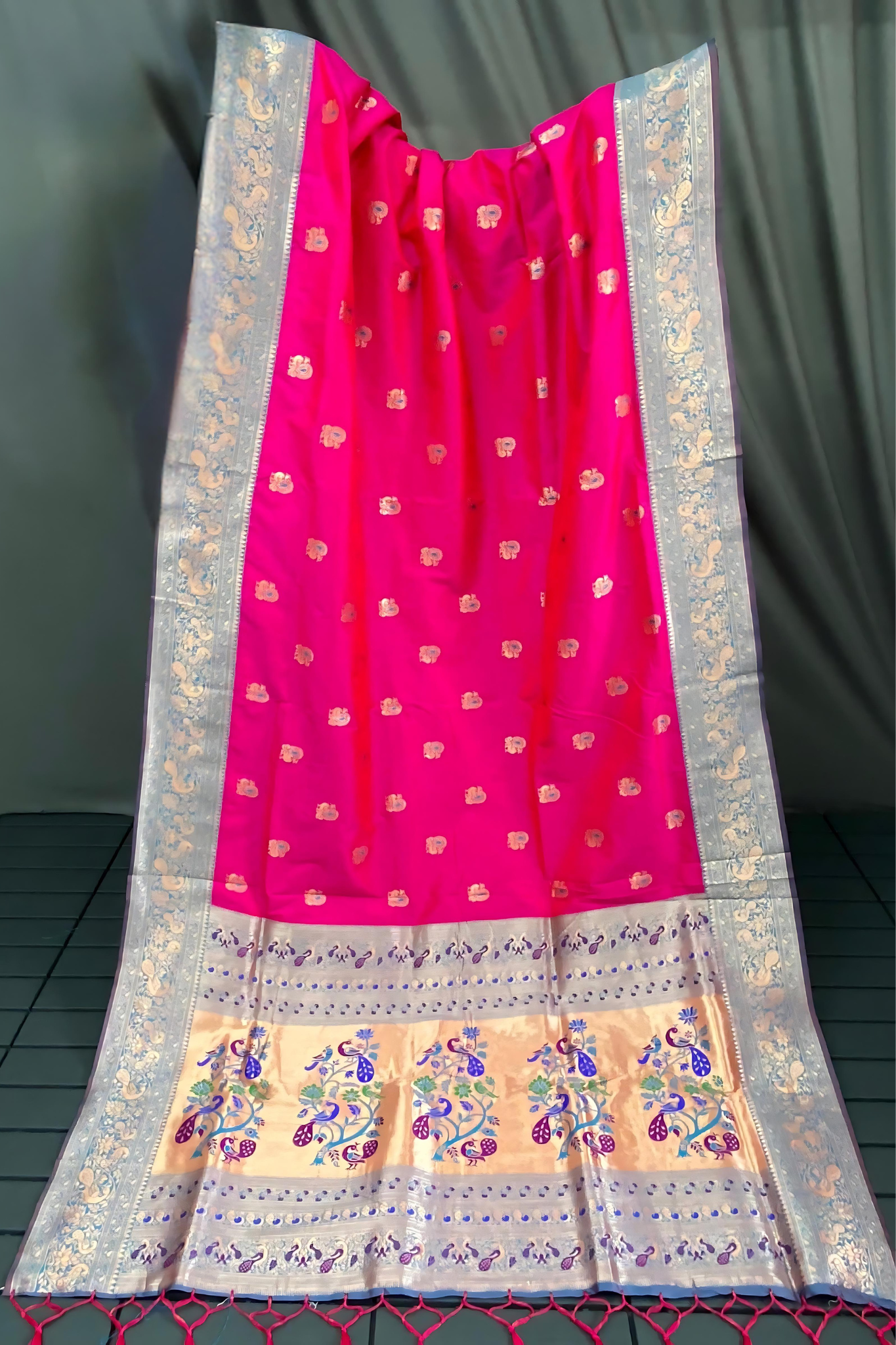 Magenta Red Paithani Silk Saree