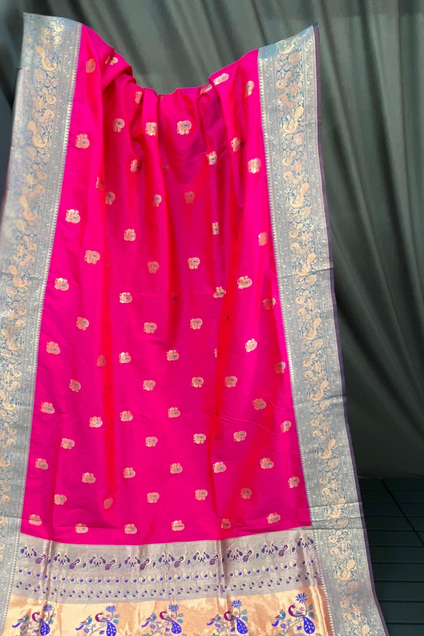 Magenta Red Paithani Silk Saree