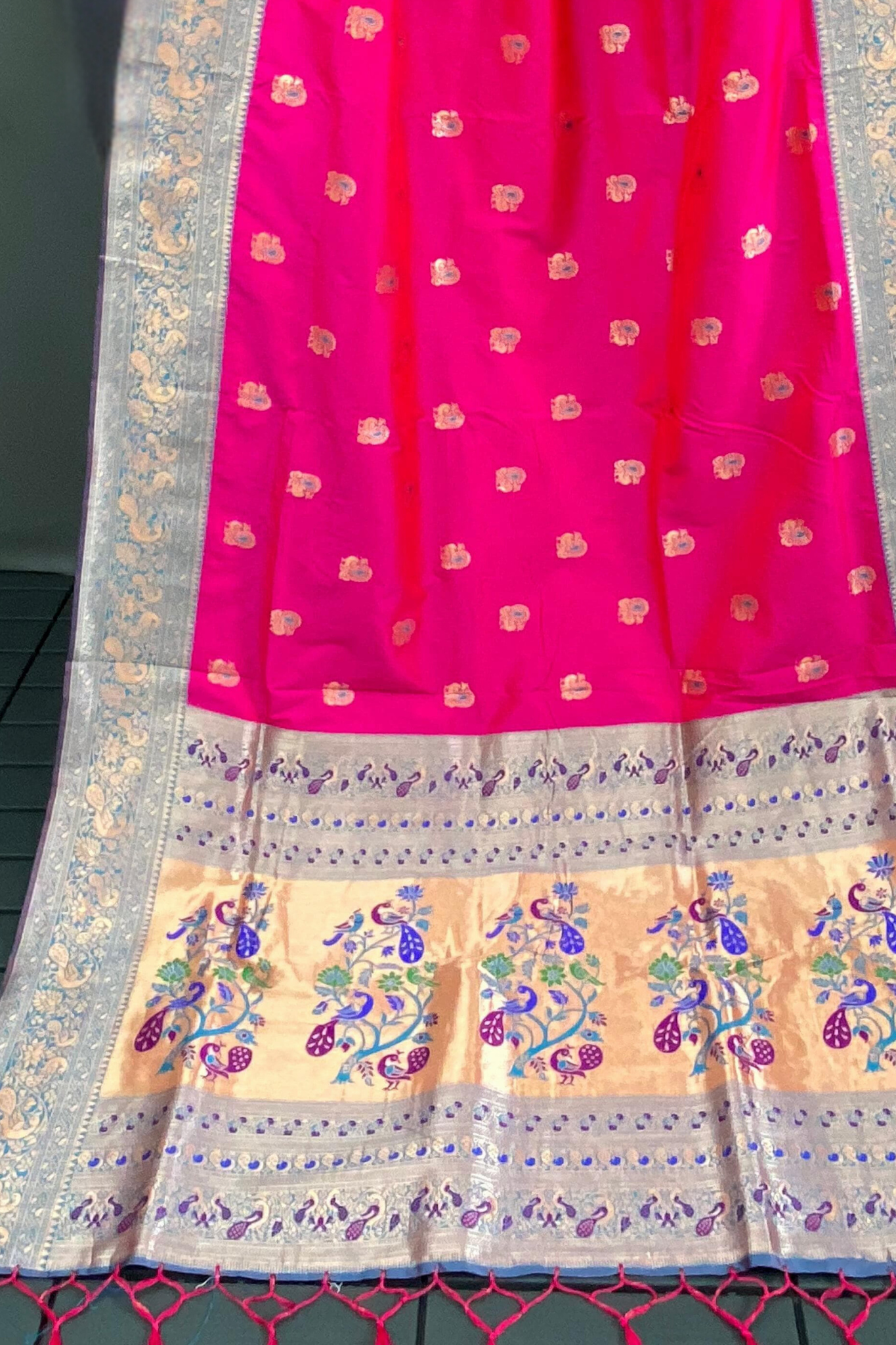Magenta Red Paithani Silk Saree