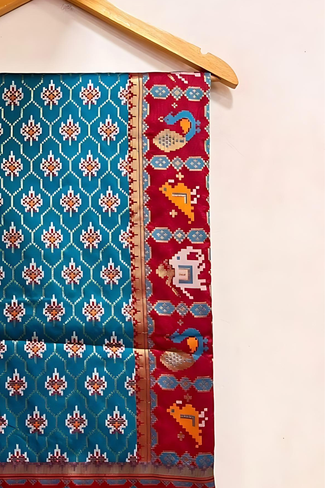 Azure Blue Resham Woven Patola Silk Saree