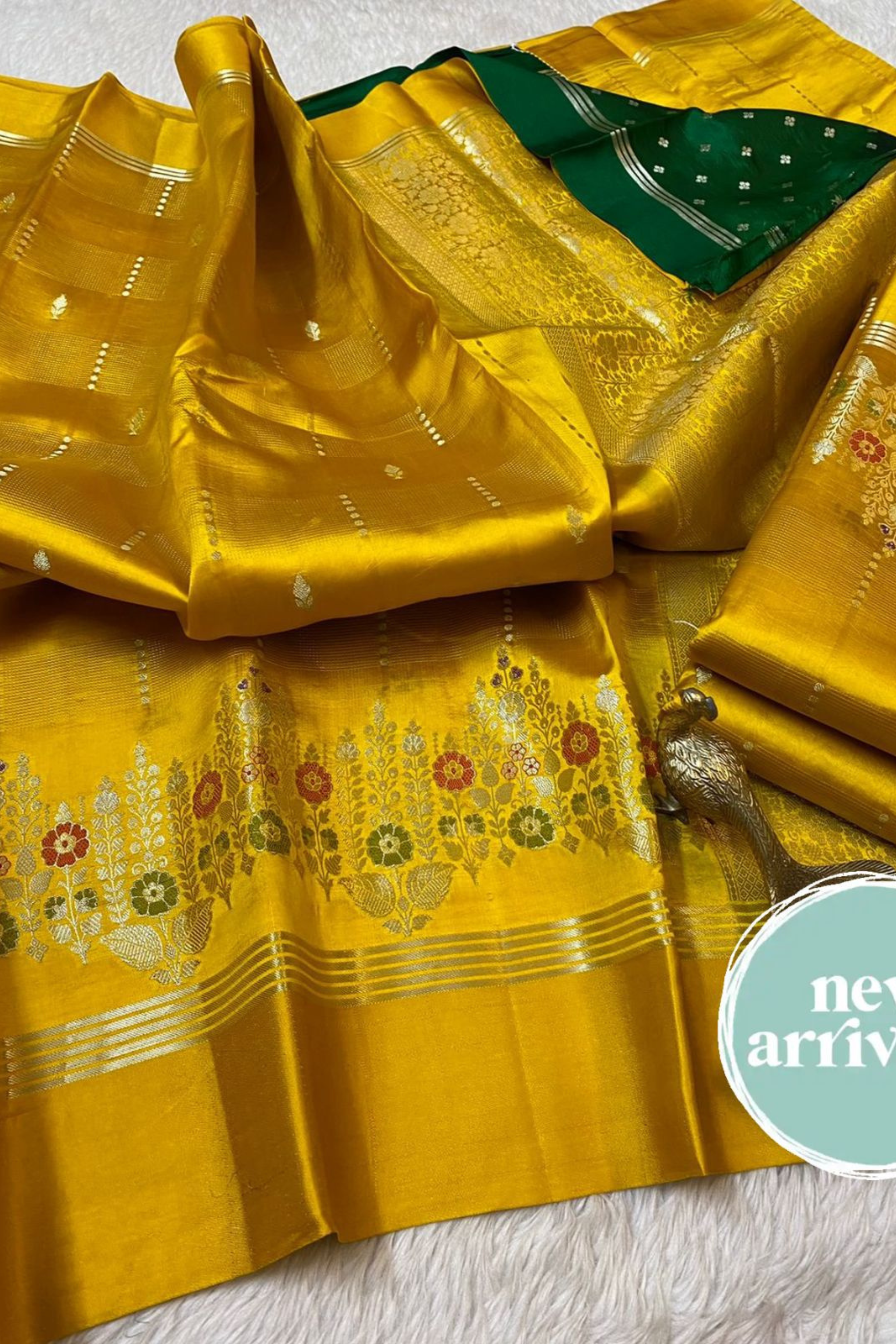 Premium raw mango silk saree – wedding season special collection