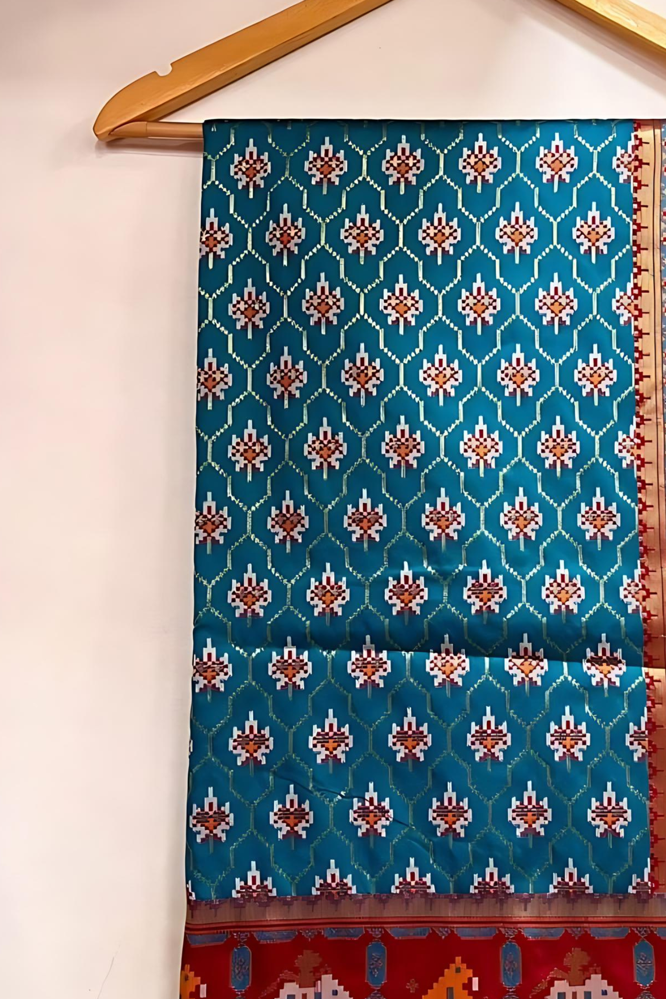 Azure Blue Resham Woven Patola Silk Saree