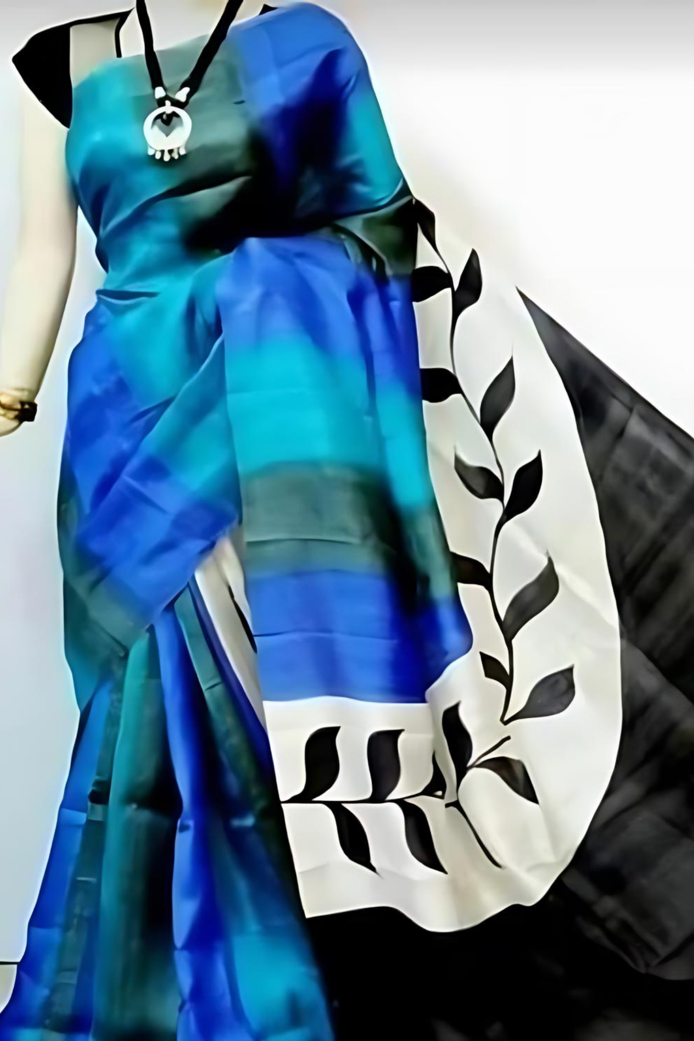 Prismatic Blue Pure Bengal Handloom Saree