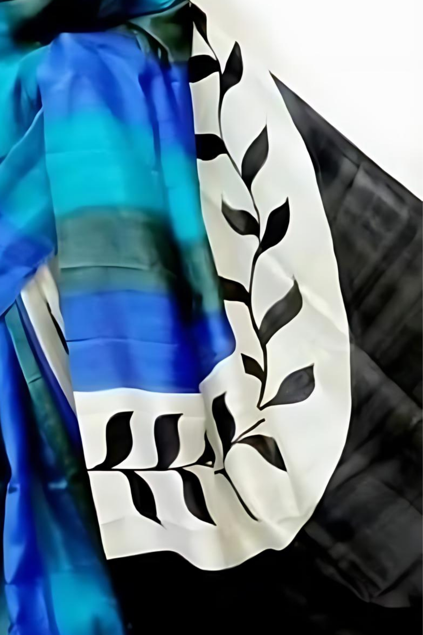 Prismatic Blue Pure Bengal Handloom Saree