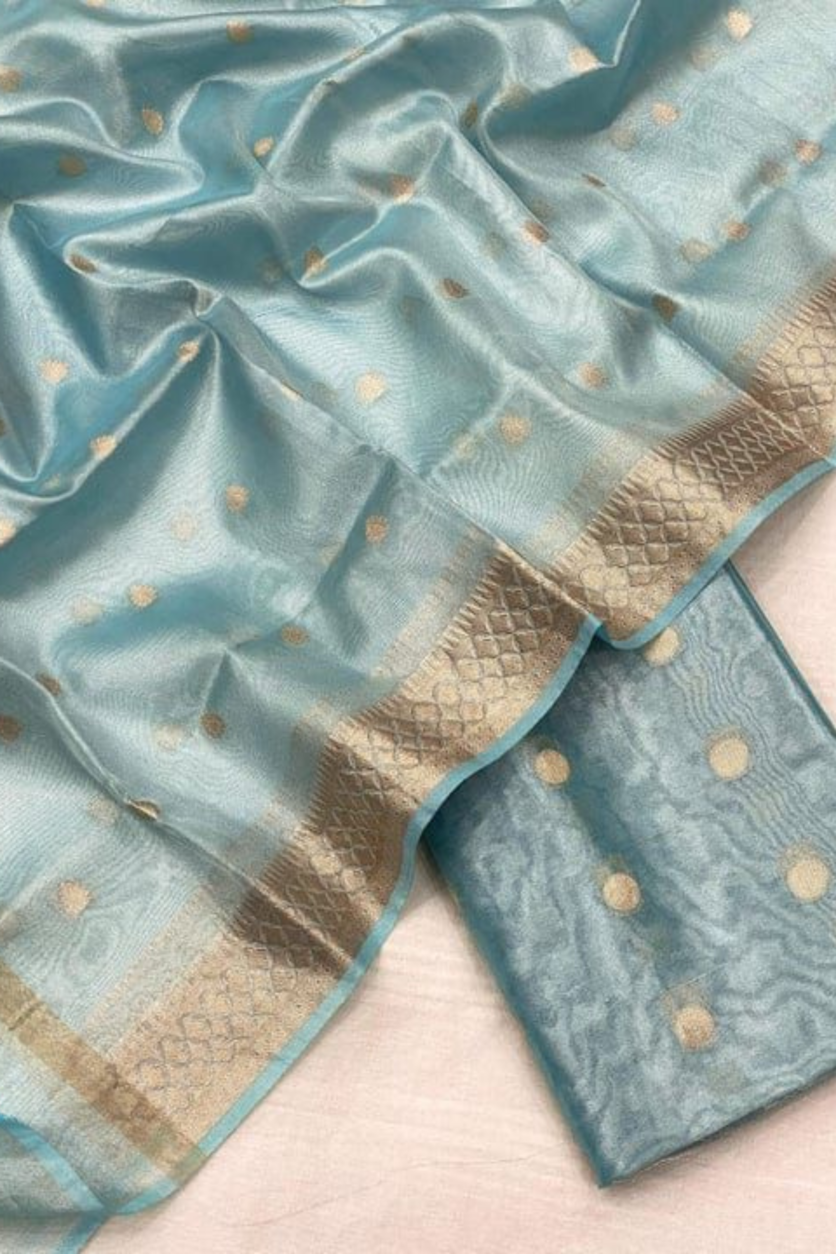 Banarasi Tissue Silk Zari Weaving Suit with Dupatta