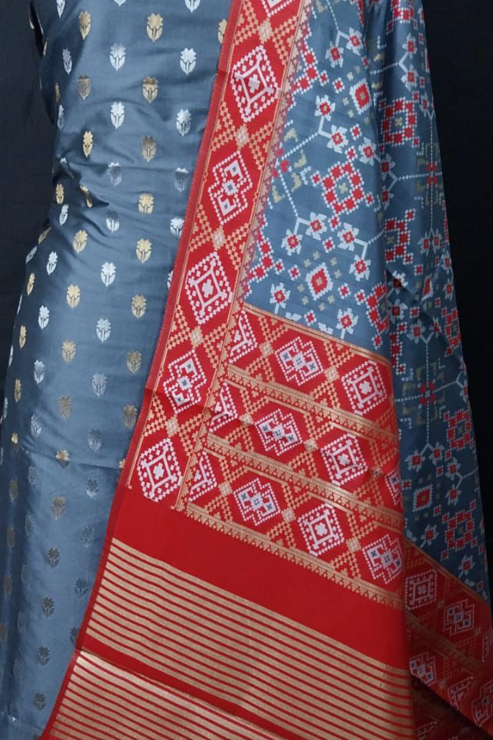 Banarasi Katan Silk Suit with Patola Dupatta