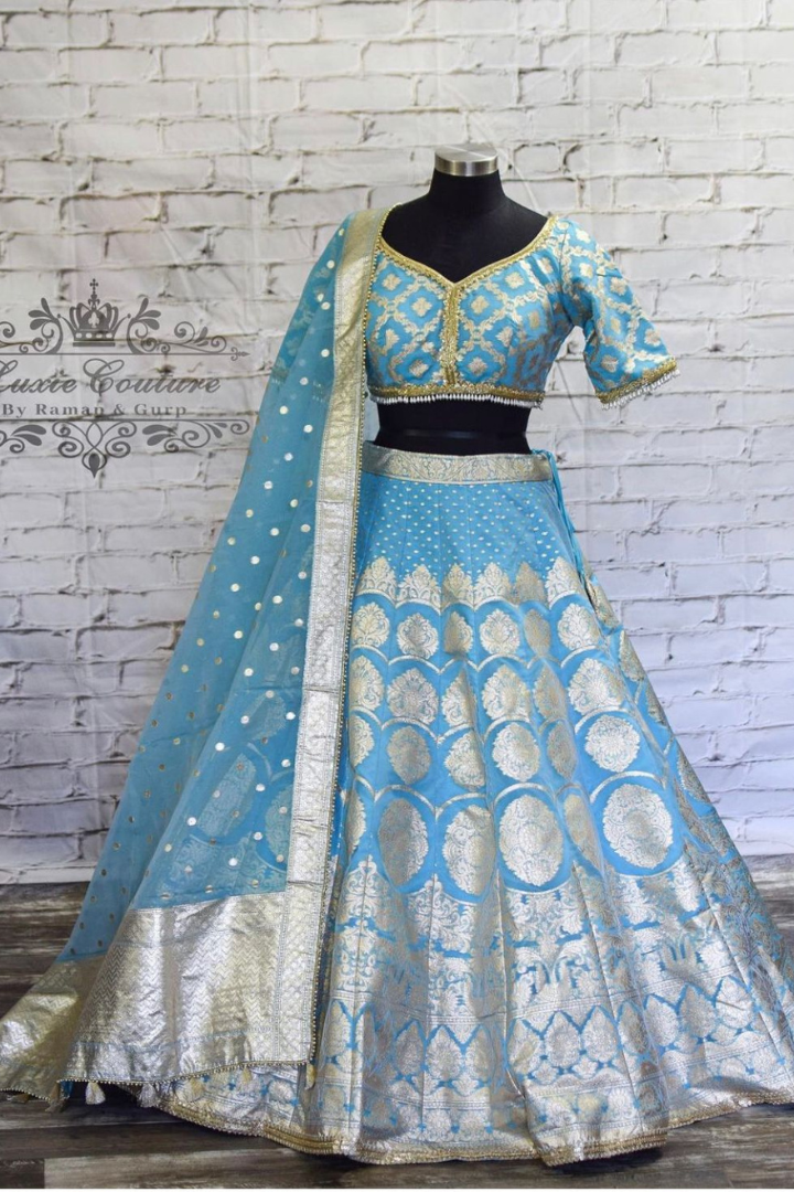 Wedding Special Banarasi Organza Lehenga with Dupatta & Blouse