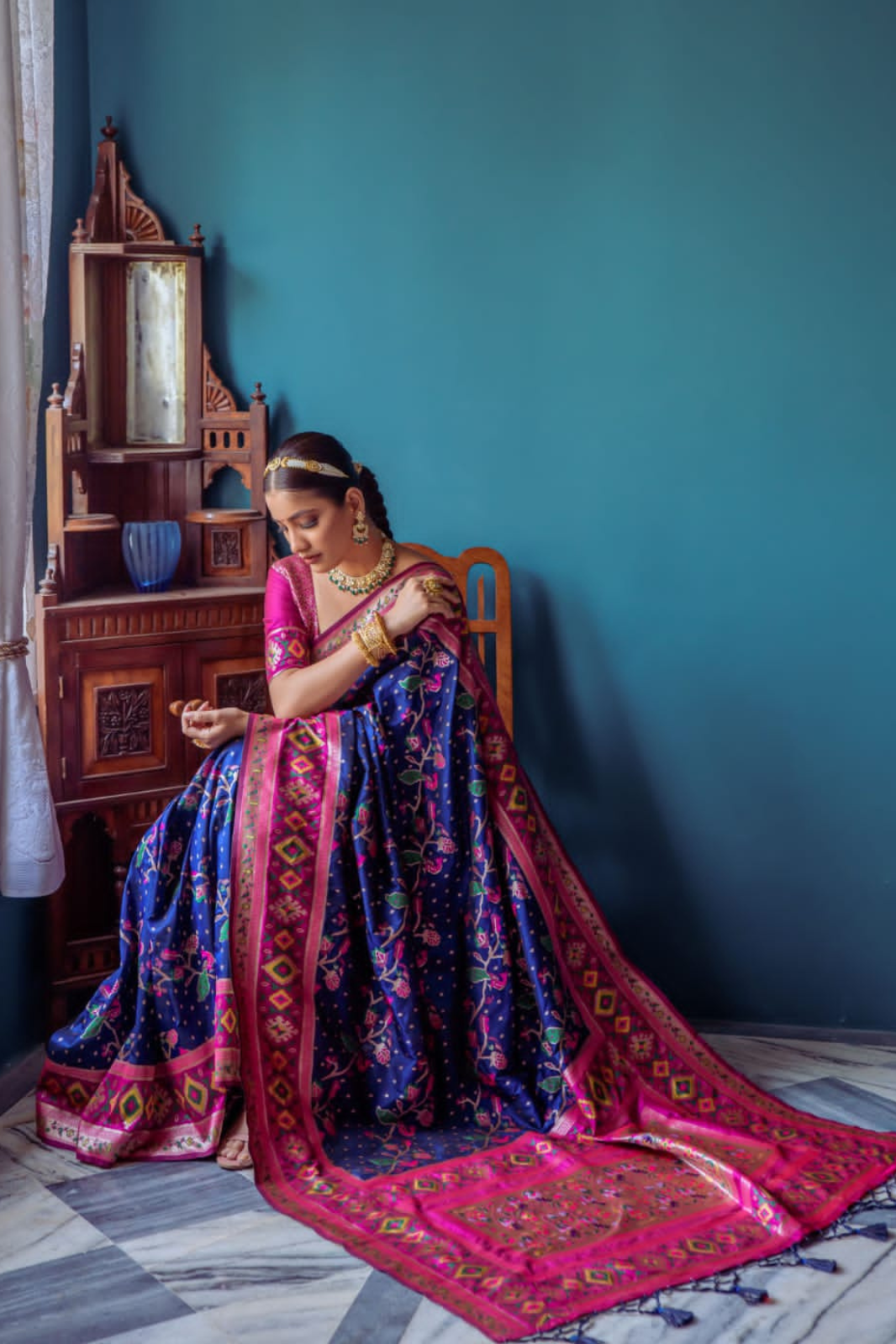 Indigo Blue Patola Saree