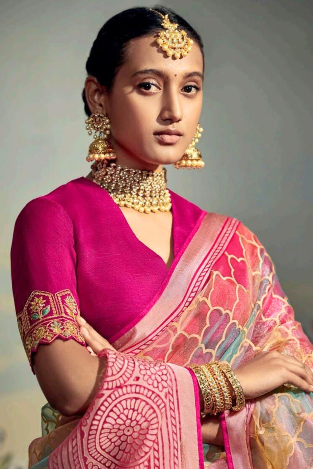 Pure Brasso Silk Saree with Elegant Pastel Design