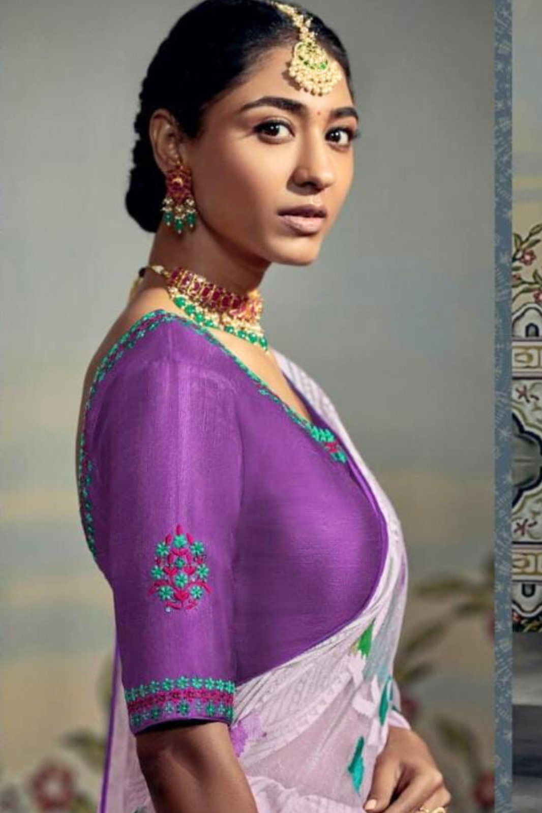 Lavender Pure Brasso Silk Saree