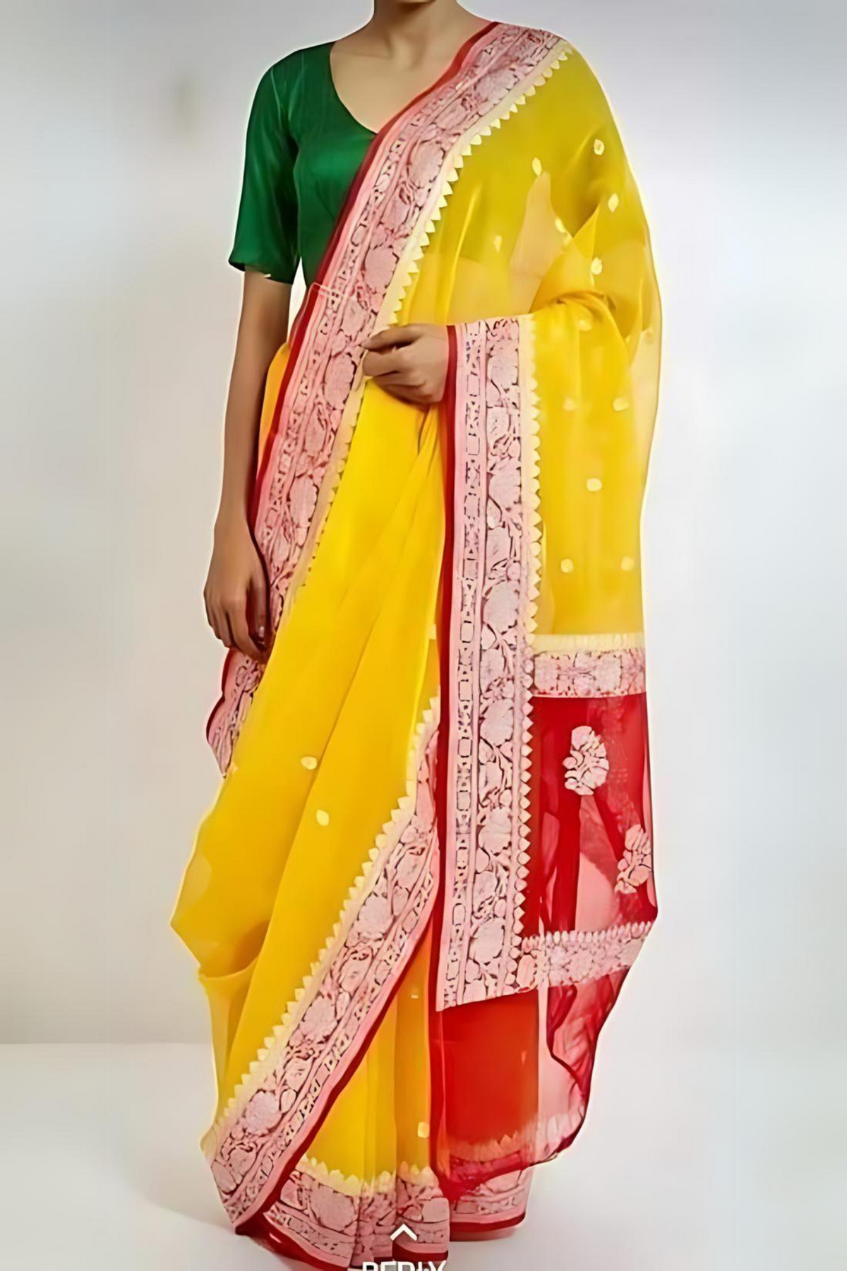 Auspicious Yellow Banarasi Silk Saree