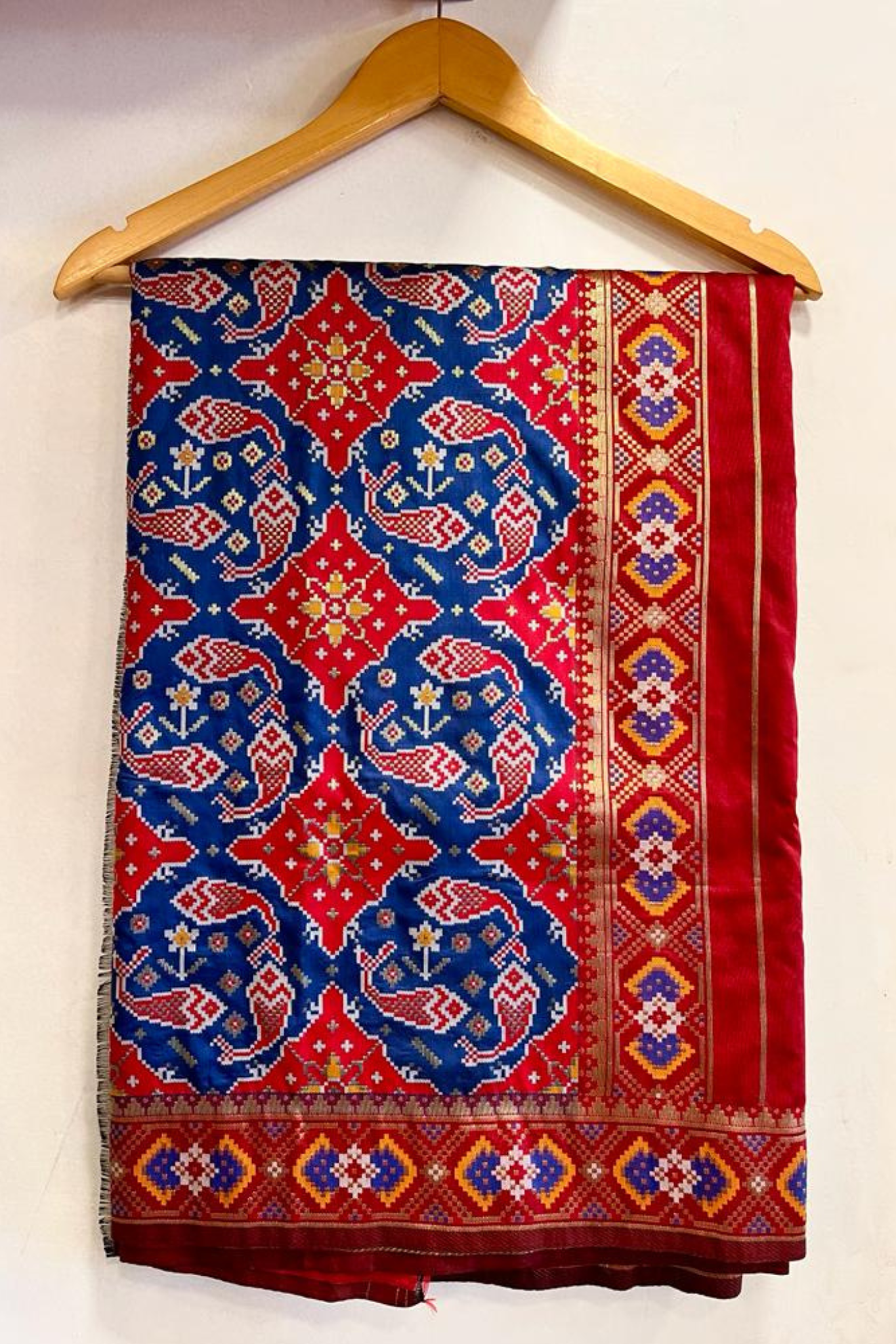 Royal Blue Resham Woven Patola Silk Saree