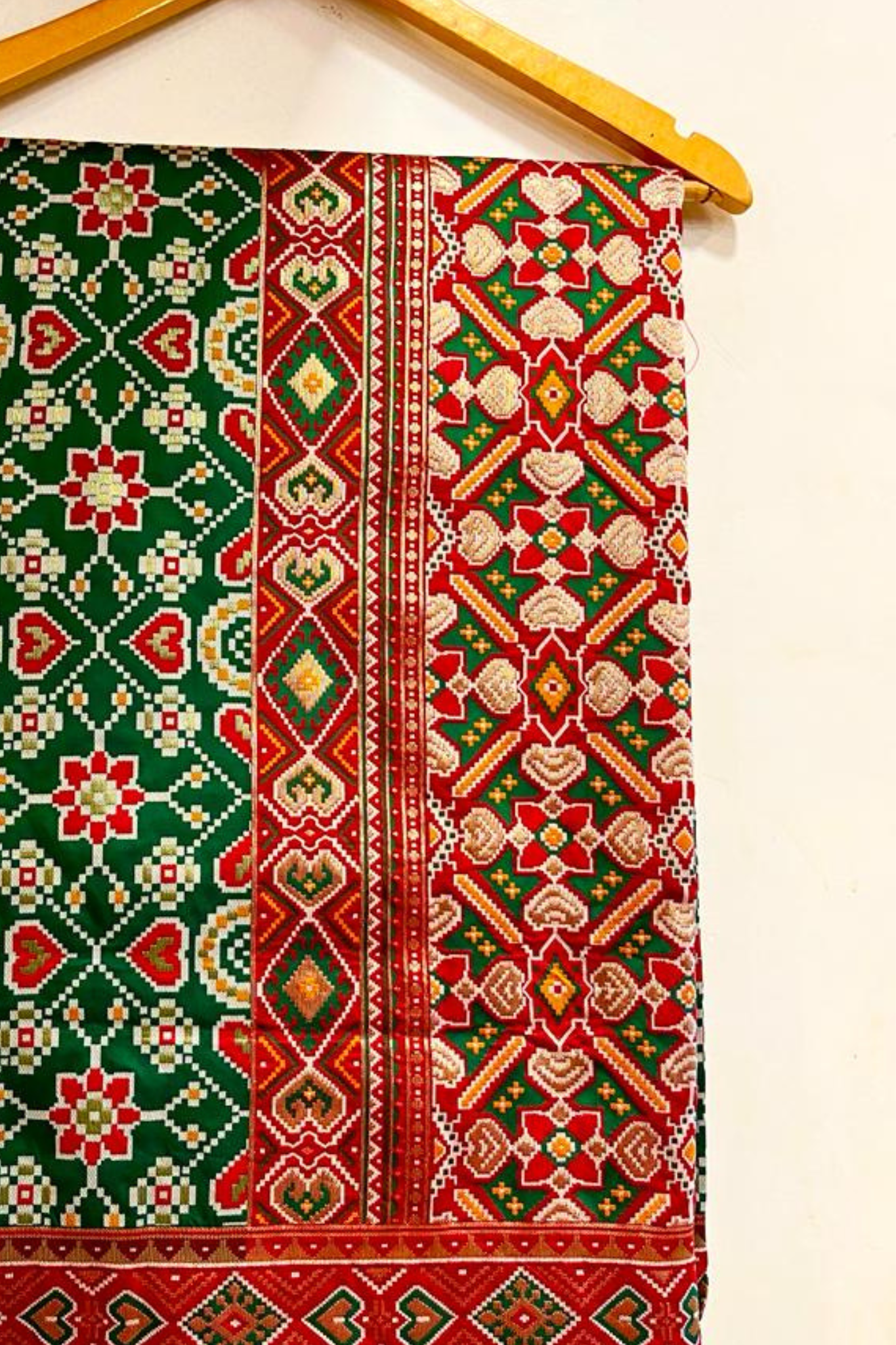 Mint Green Resham Woven Patola Silk Saree