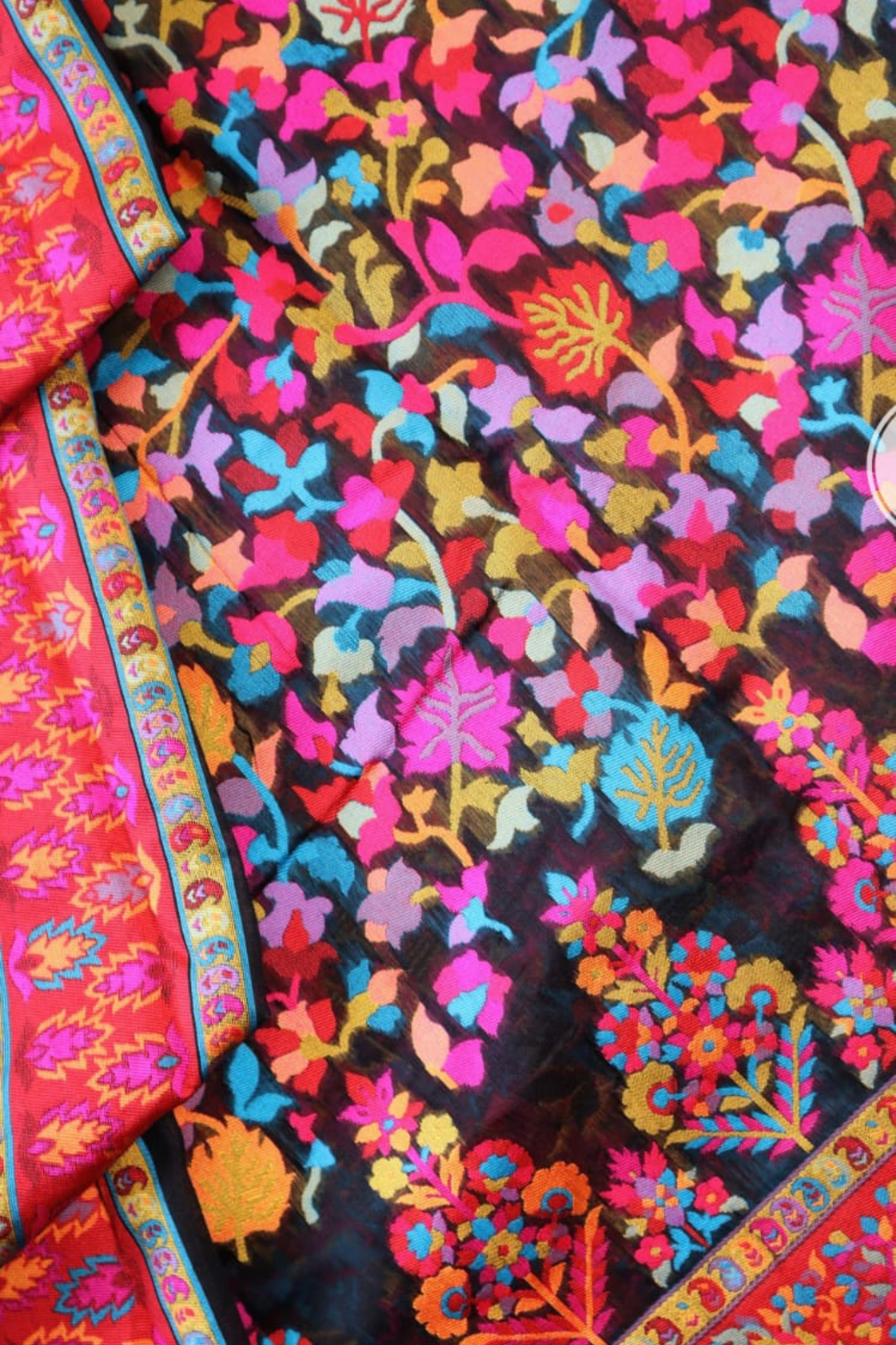 Black Base Multi Thread Weaving Saree