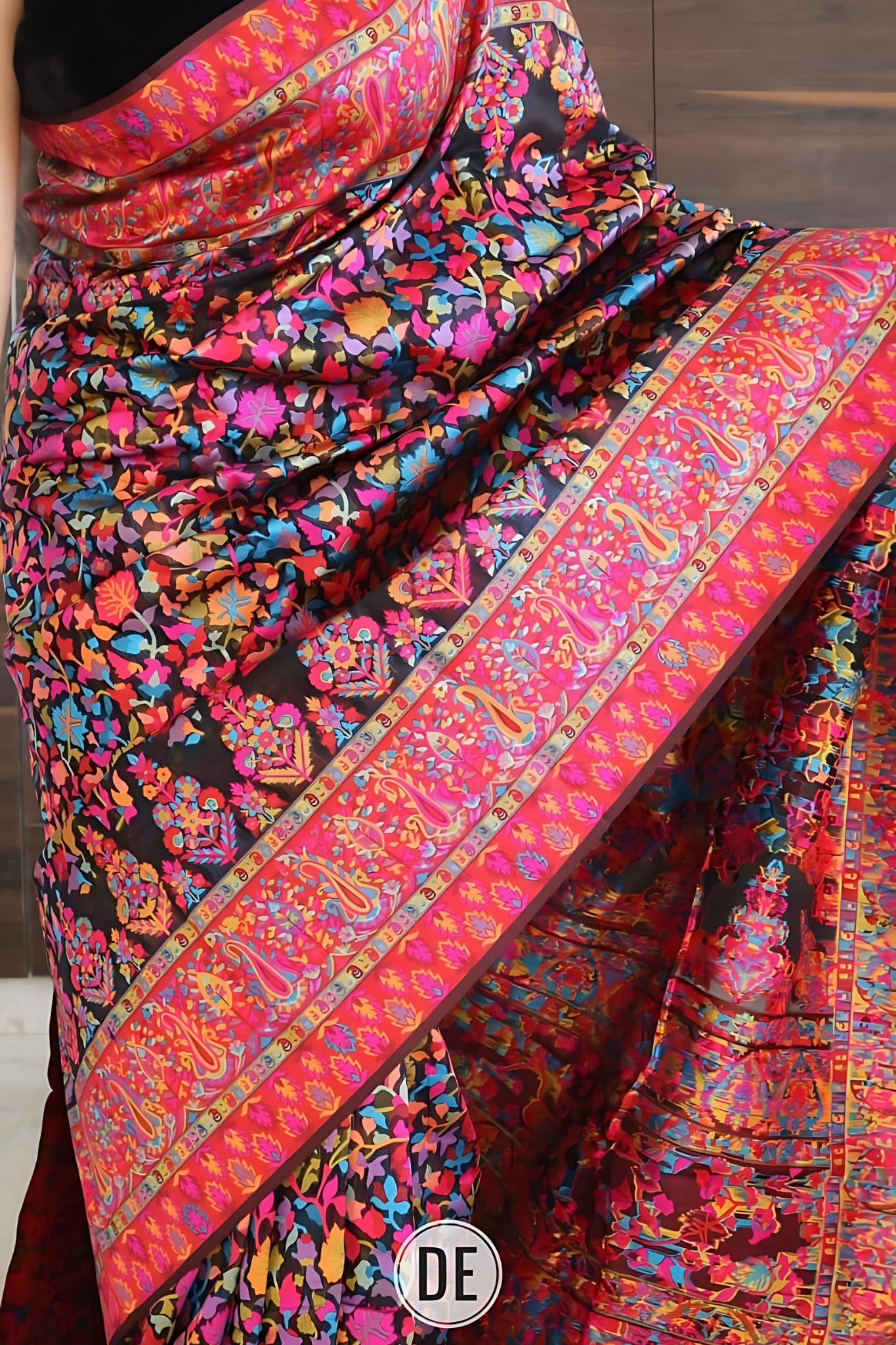 Black Base Multi Thread Weaving Saree