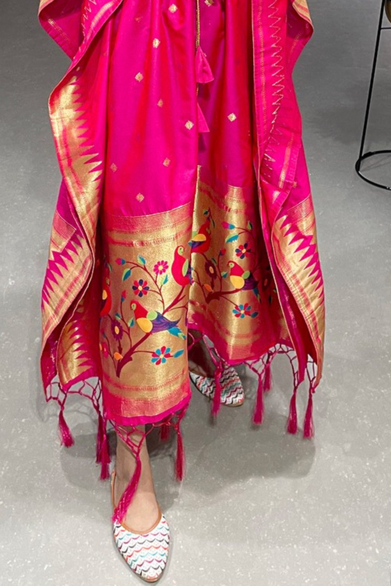 Magenta Pink Paithani Kaftan
