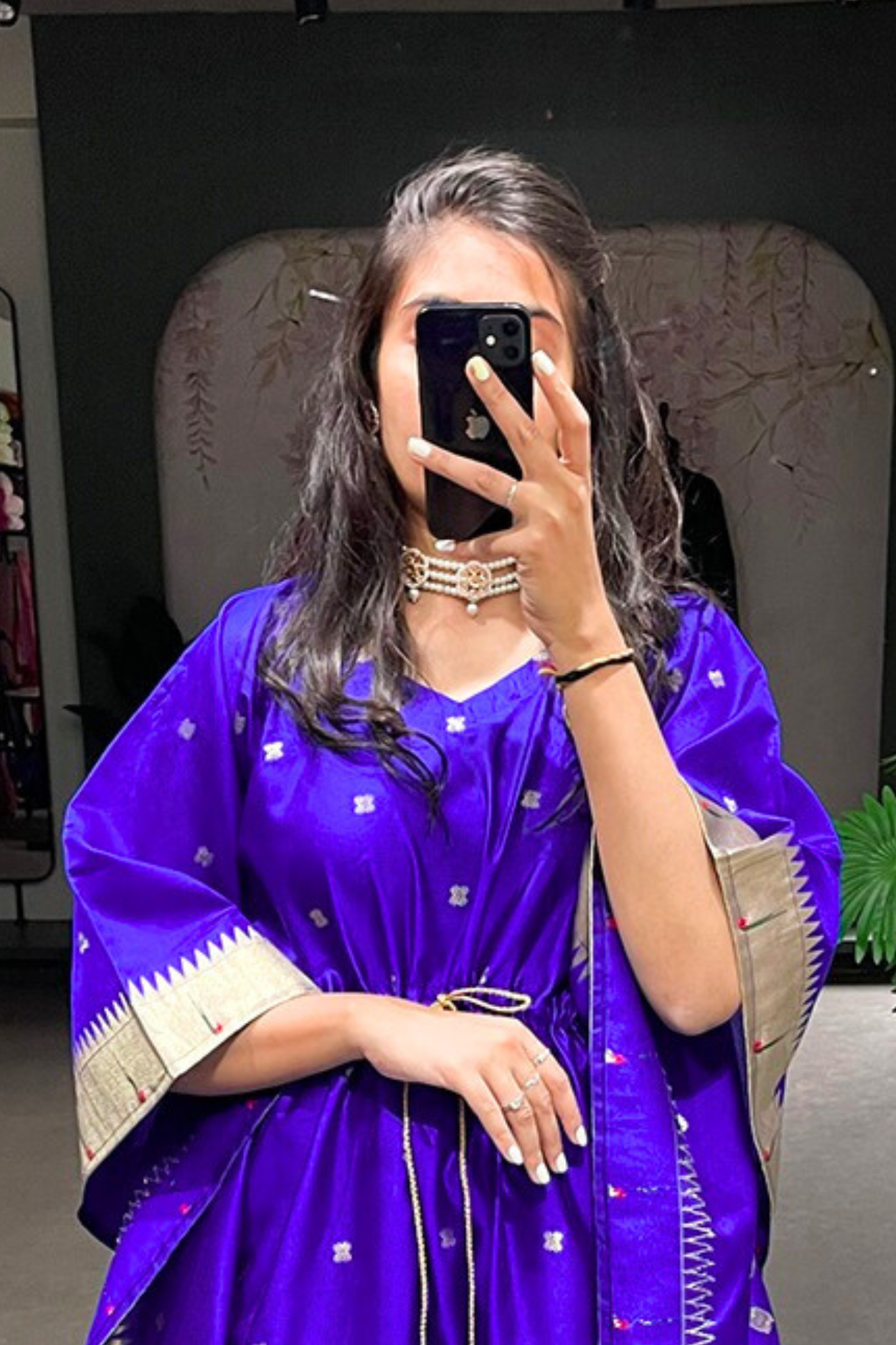 Royal purple Paithani Kaftan