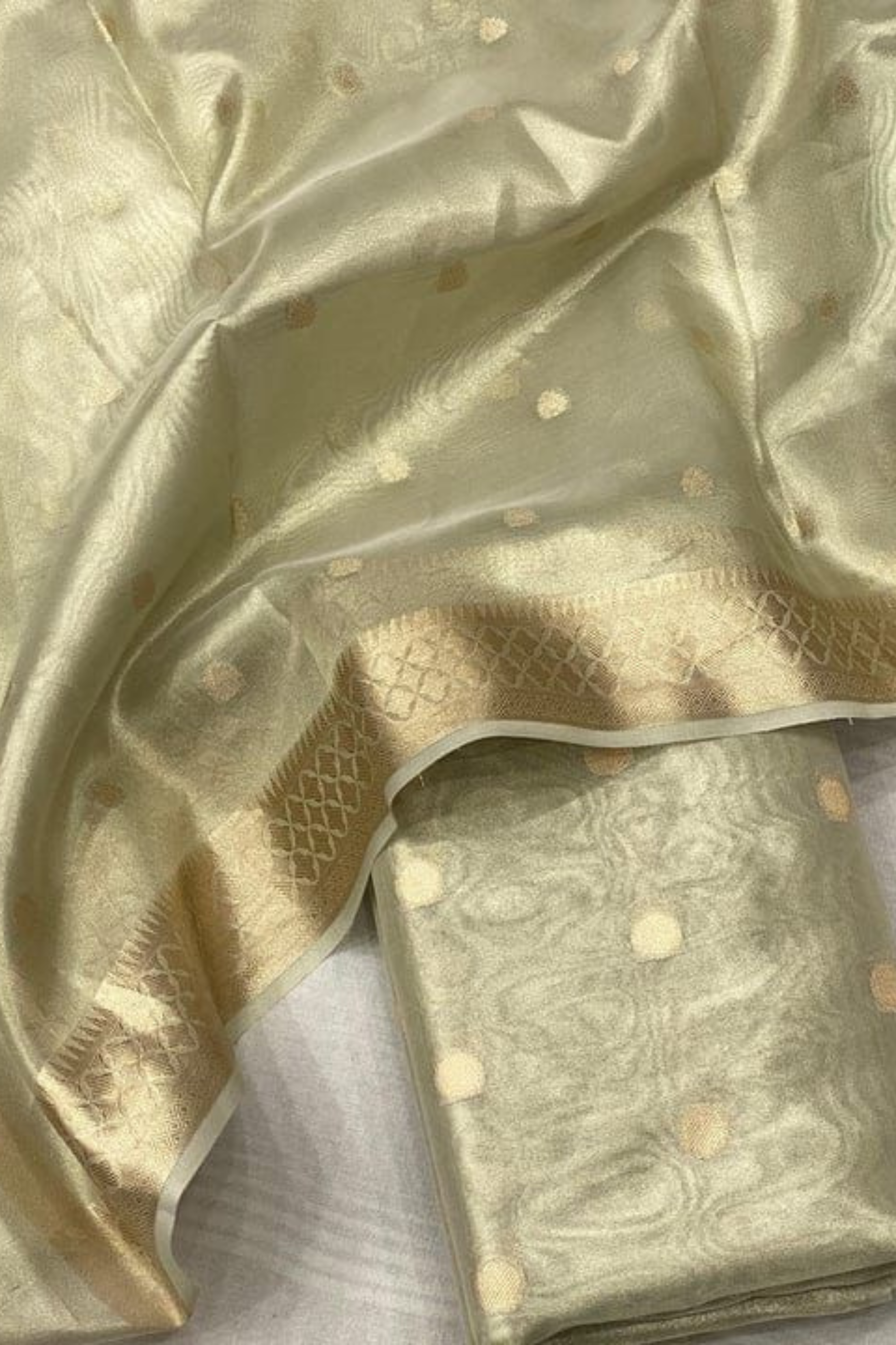 Banarasi Tissue Silk Zari Weaving Suit with Dupatta