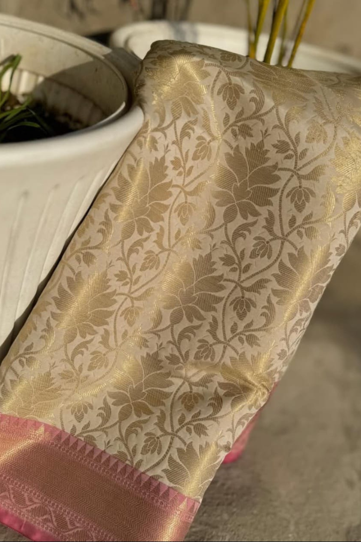 Pure Handloom Kanjivaram Brocade Silk Saree