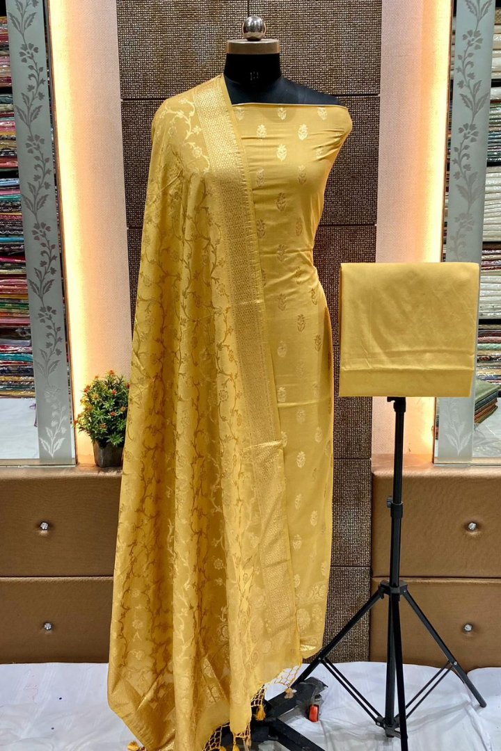 Royal Banarasi Chiniya Silk Suit with Dupatta & Bottom