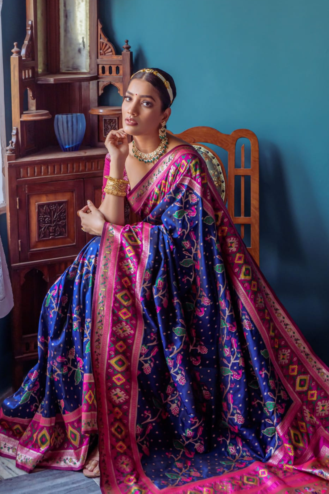 Indigo Blue Patola Saree