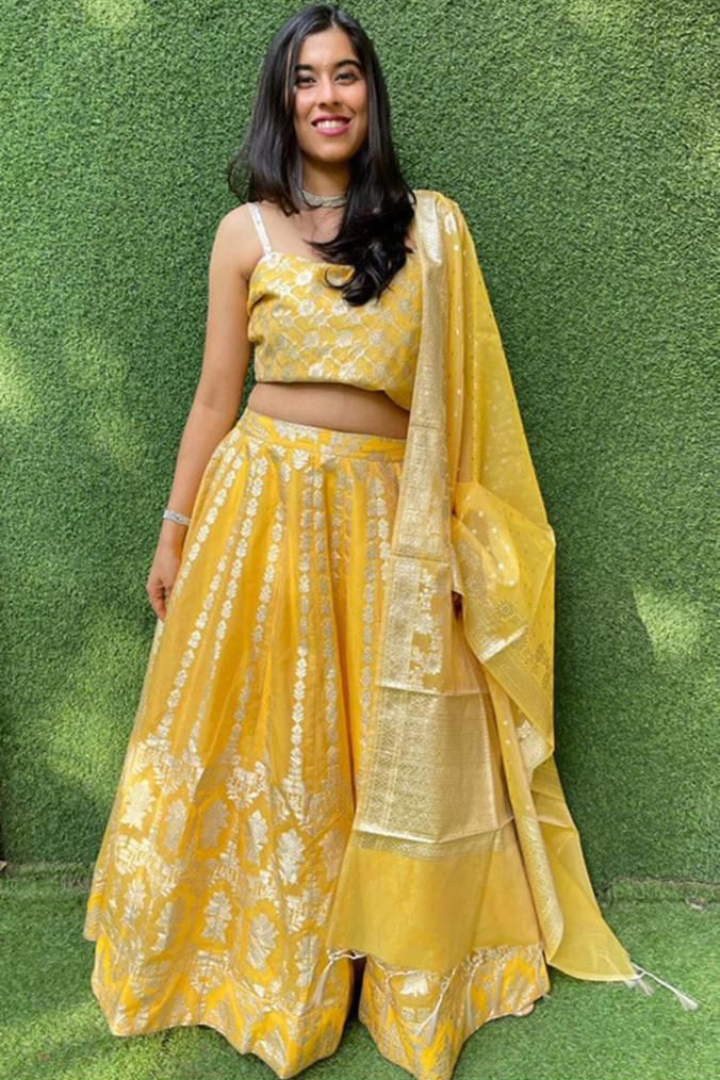 Wedding Special Banarasi Organza Lehenga with Dupatta & Blouse