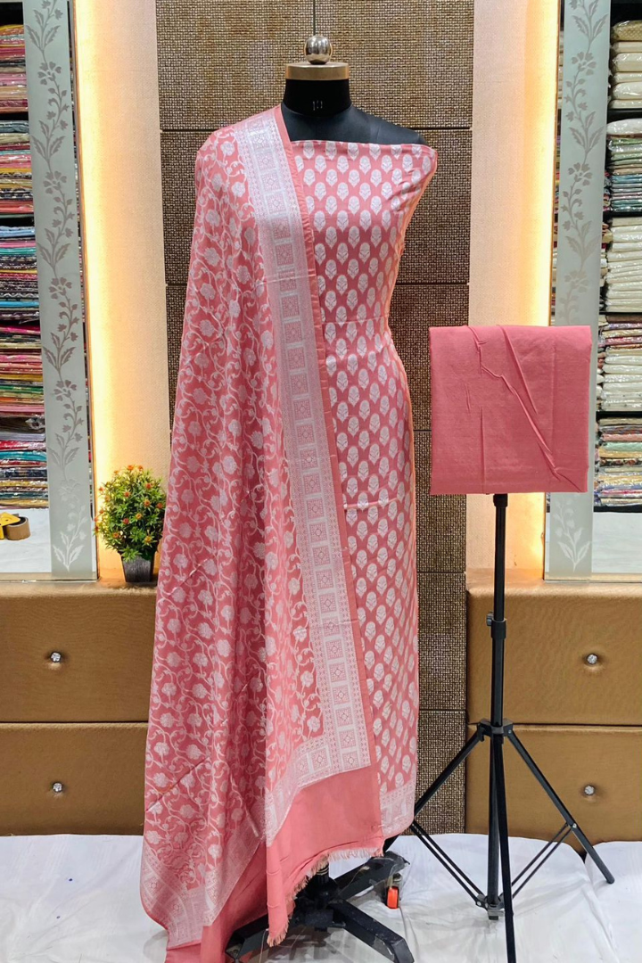 Royal Banarasi Chiniya Silk Suit with Dupatta & Bottom