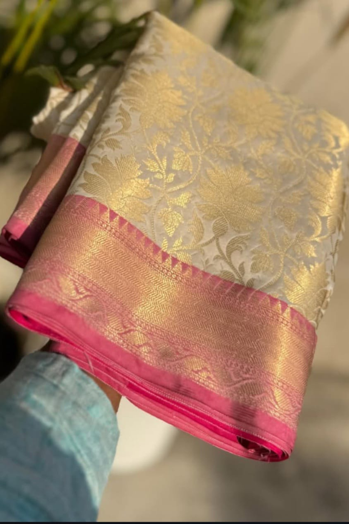 Pure Handloom Kanjivaram Brocade Silk Saree