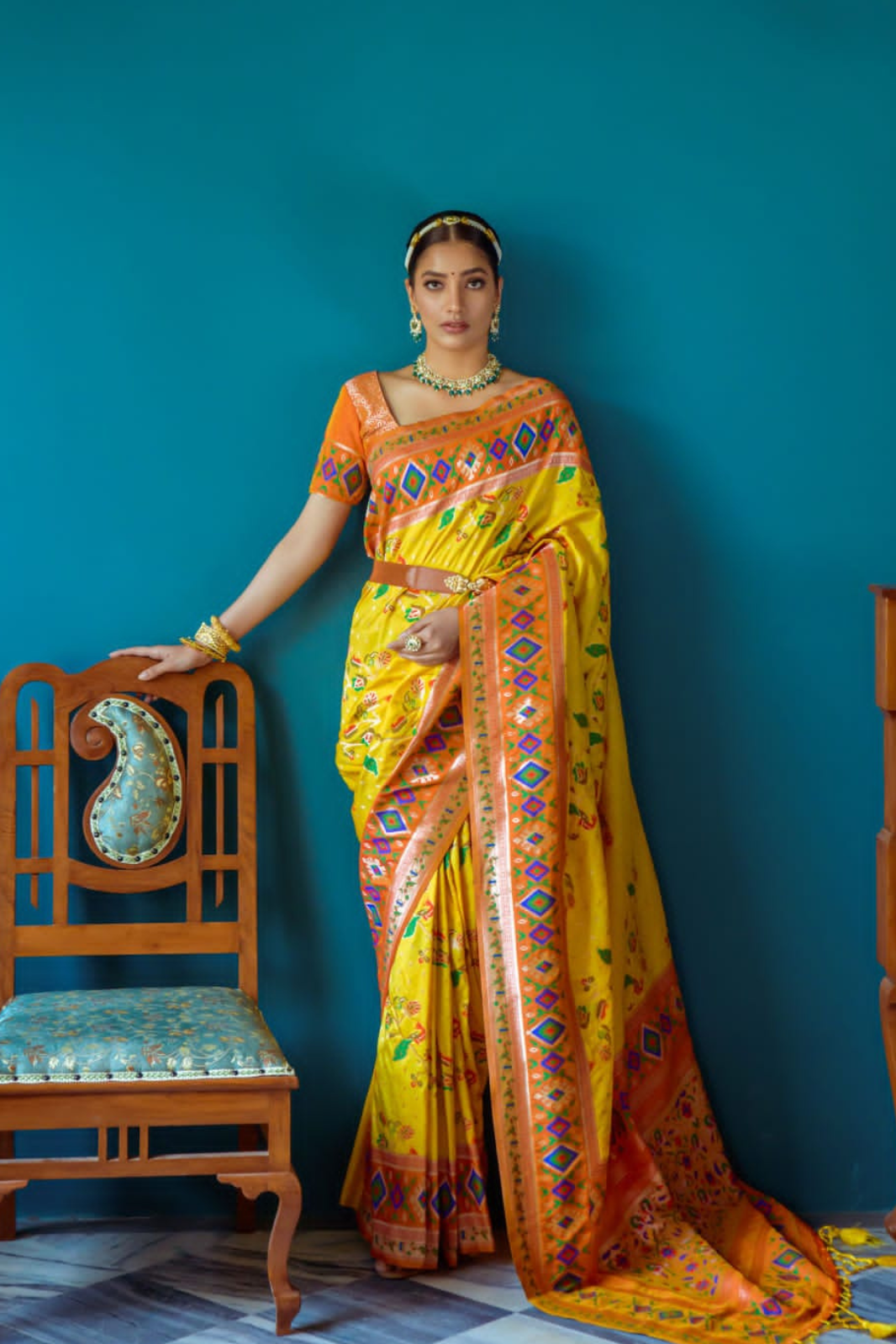 Haldi Yellow Full-Length Patola Saree